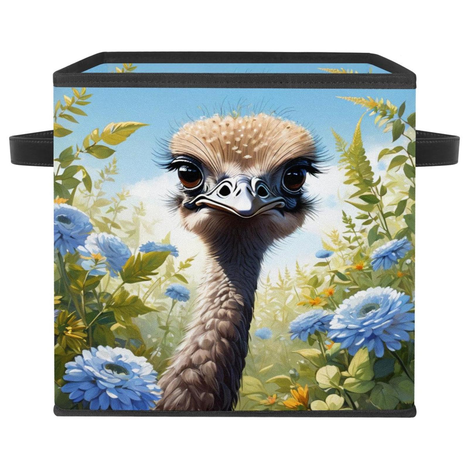 Panier de rangement étagère contre le désordre placard motif autruche
