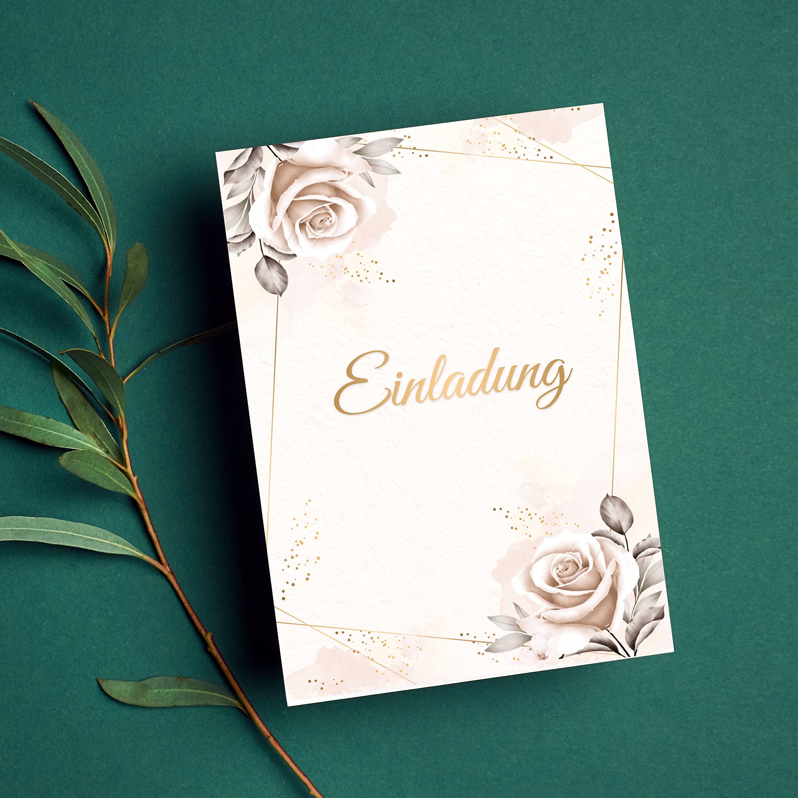 Lot De 10 Cartes 'Save The Date' Roses Élégantes – Format A6, Recto-Verso Imprimé, Idéales Mariage, Anniversaire 20-80 Ans – Fabriquées En Allemagne