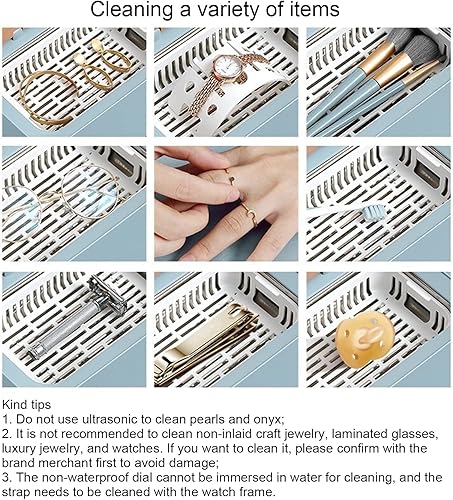 Miniatura 2 de TXTC Limpiador ultrasónico de joyas de 50 W, limpiador de joyas de plata, máquina limpiadora de gafas, vibración de frecuencia de 46 KHz, limpiador