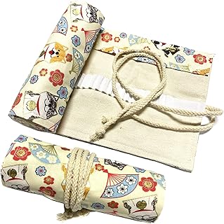 Custodia per Avvolgere la Matita di Tela, DOITEM 72 Buche Custodia di Archiviazione per Porta Rotolo Colorata per Artista, Scuola, Ufficio