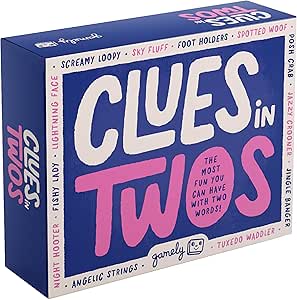 Clues in Twos | The most fun you can have with two words! | A family friendly party game perfect for teens & adults | age 12+ | 2-8 players