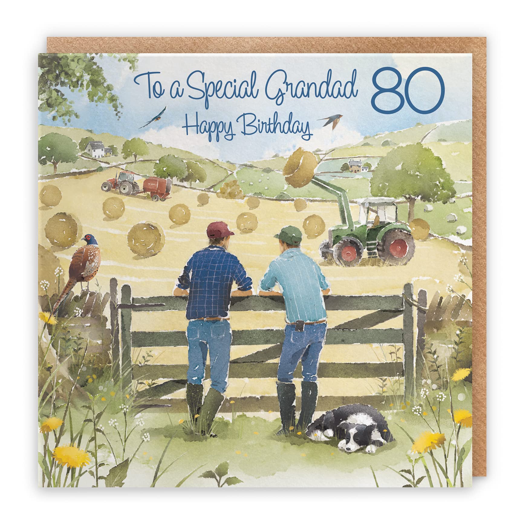 Hunts England Geburtstagskarte Für Sohn – 60. Geburtstag Mit Dampftraktor-Motiv, 148 X 148 Mm
