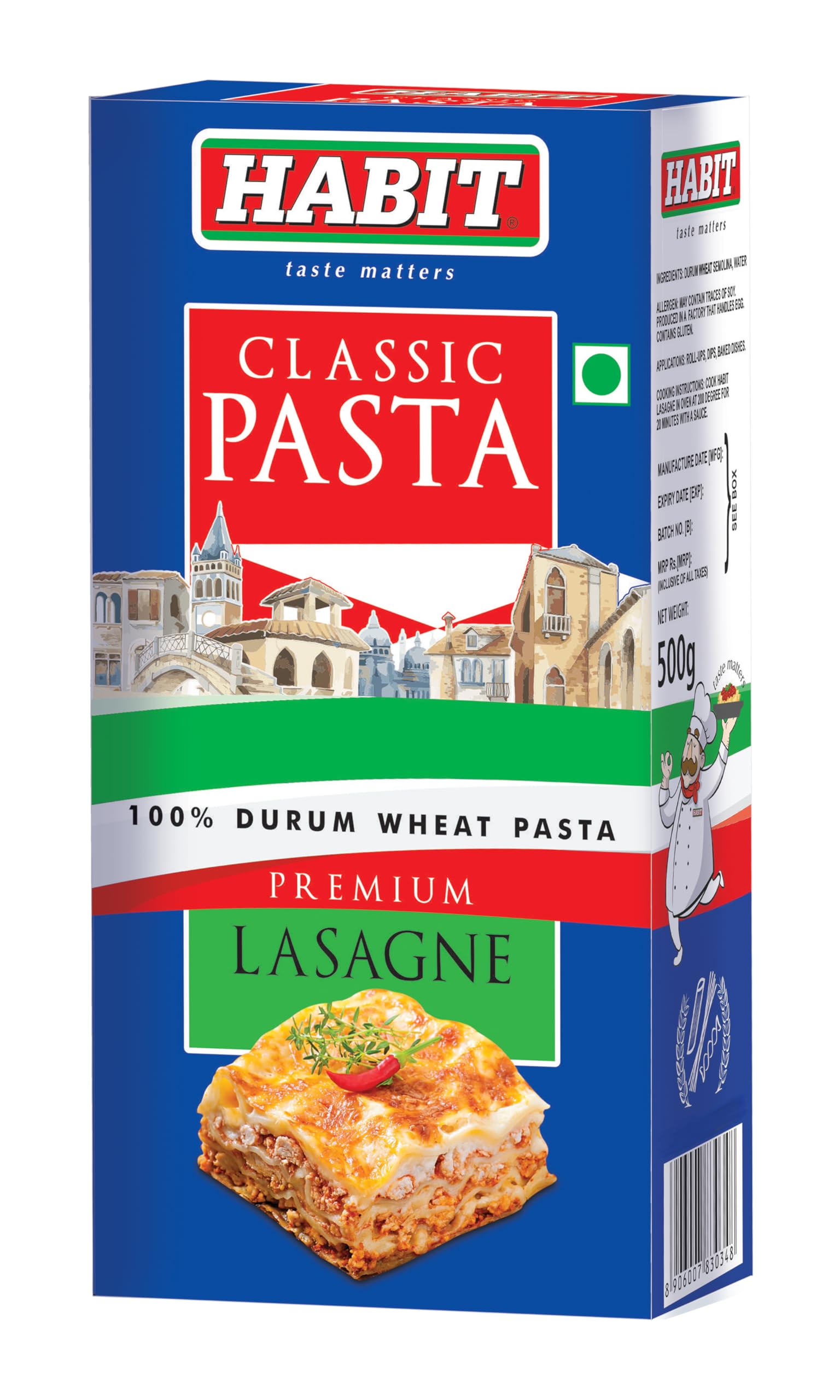 HABIT Premium Pasta Lasagne - 500g (Pack of 1) | Durum Wheat Semolina Pasta | Tasty & Perfect Sauce Absorption-image-39