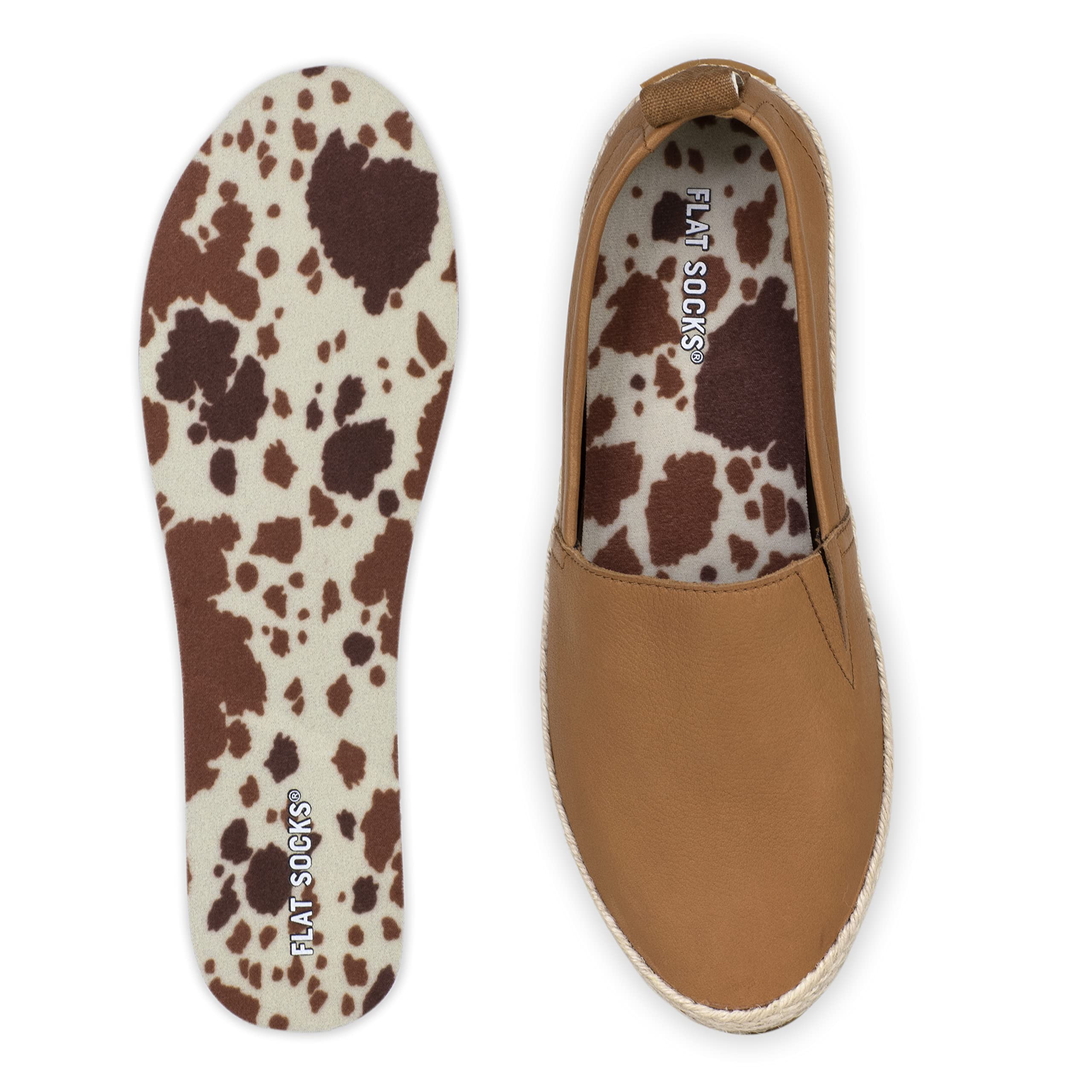 FLAT SOCKS Womens No Show Socks, Sockless Shoe Liner, No Slipping, No Stinking, Washable Barefoot Shoe Insert, Animal Print