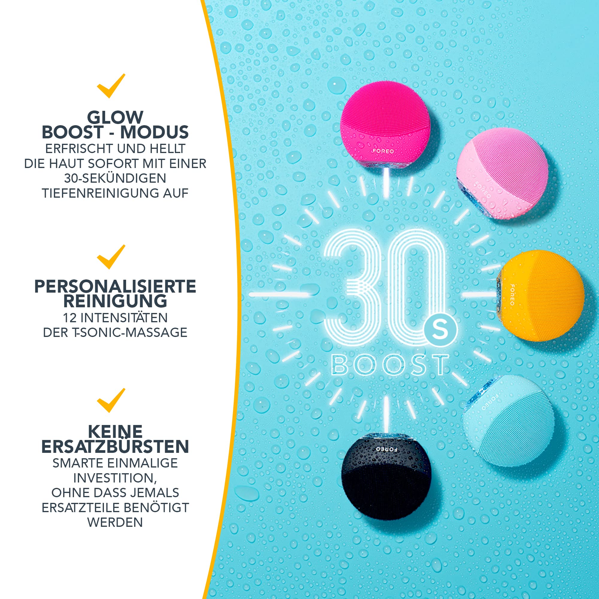 FOREO LUNA mini 3 Gesichtsreinigungsbürste - Gesichtsmassagegerät elektrisch, ultrahygienisches Silikon - Einfache Gesichtsreinigung - Elektrischer Gesichtsreiniger - App-verbunden - Sunflower Yellow | Gesichtsreinigungsbürste, Gesichtsmassagegerät, Silik