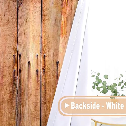 Miniatura 5 de Cortina opaca de madera para puerta de granero para dormitorio de niños, con bolsillo para barra, cortina opaca moderna para puerta de granero