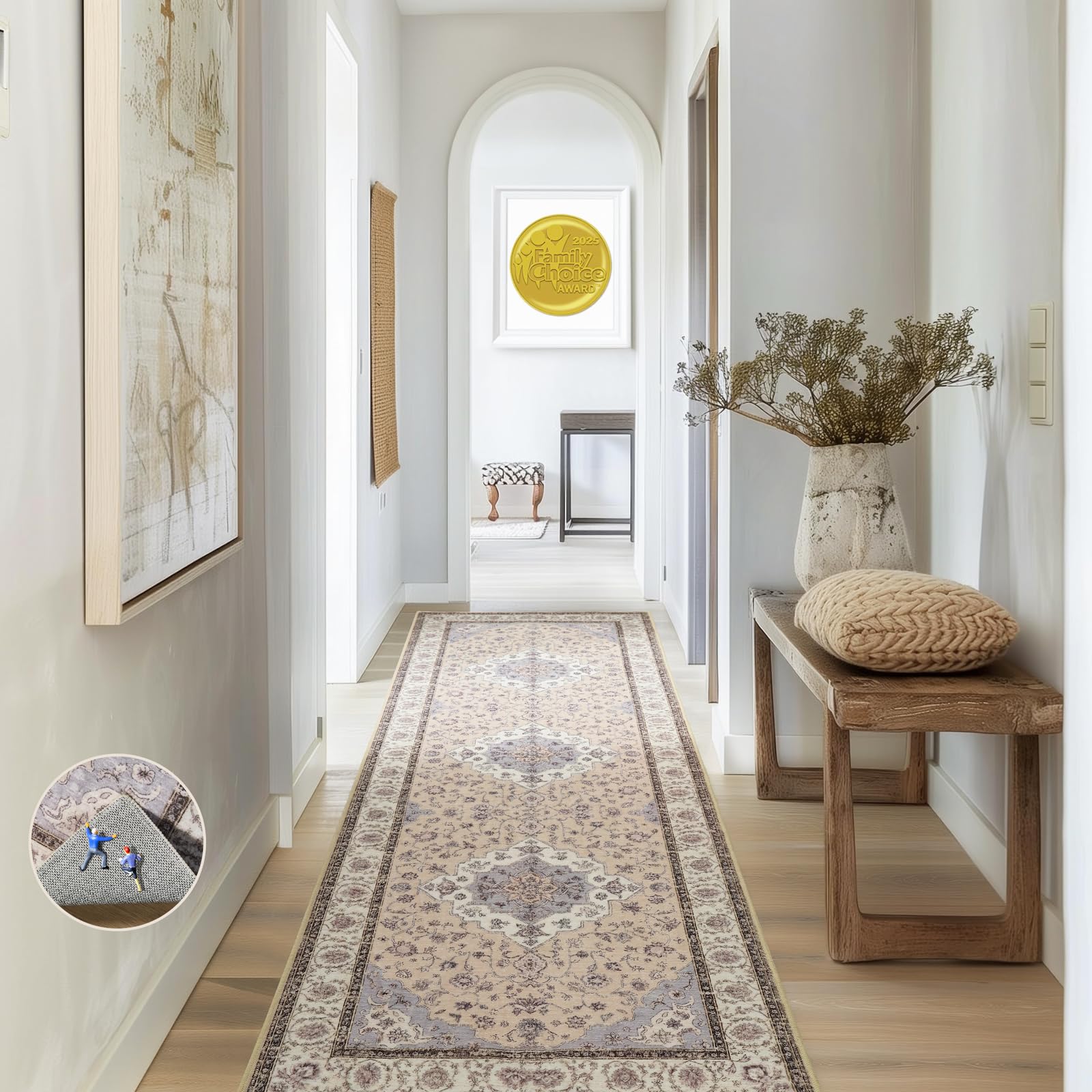 Ophanie Beige Wool Area Rugs 2x6 for Bedroom Living Room, Fluffy Shag Fuzzy Carpet, Plush Shaggy Rug, Indoor Carpet for Kids Boys Dorm Home Decor Aesthetic, Nursery with 99 pcs Pile fibers
