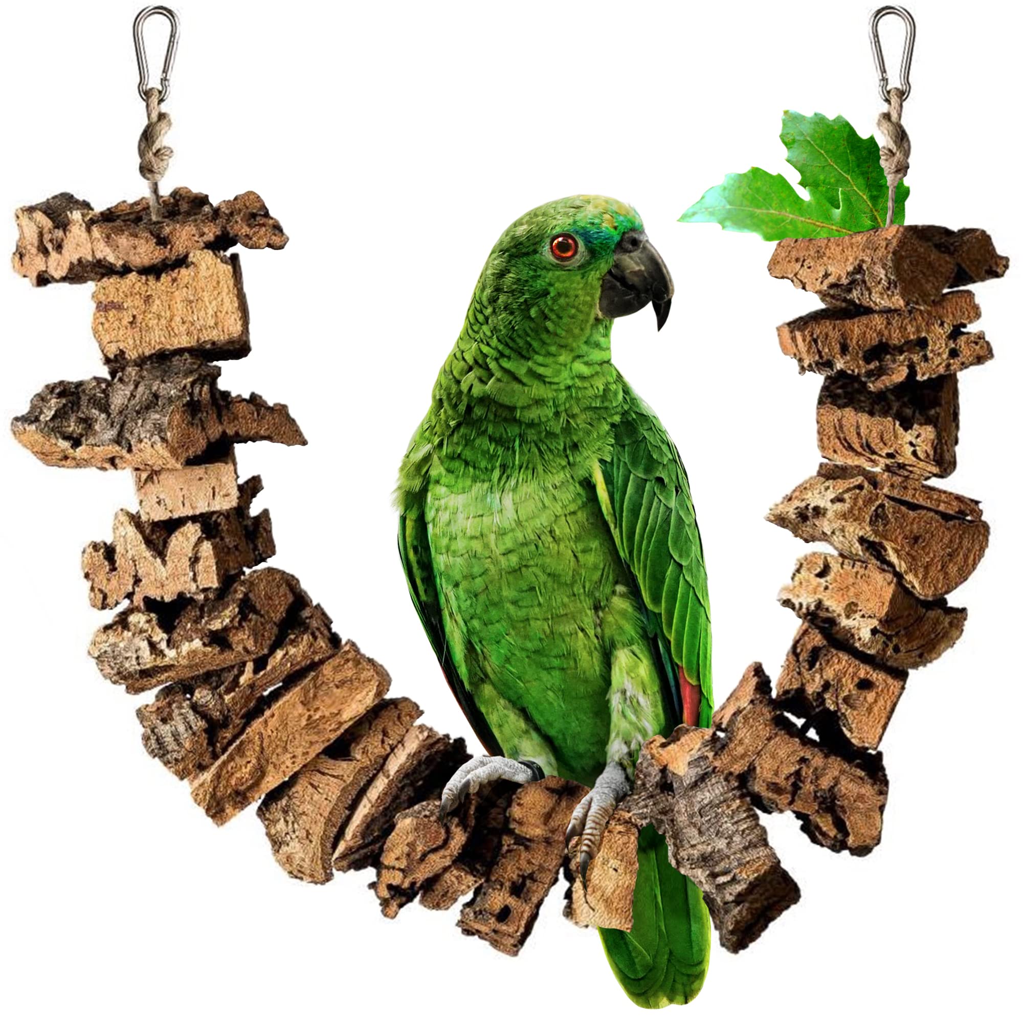 Balançoire à grignoter en écorce de liège | 70 cm | Jouet pour oiseaux | Matériau naturel liège