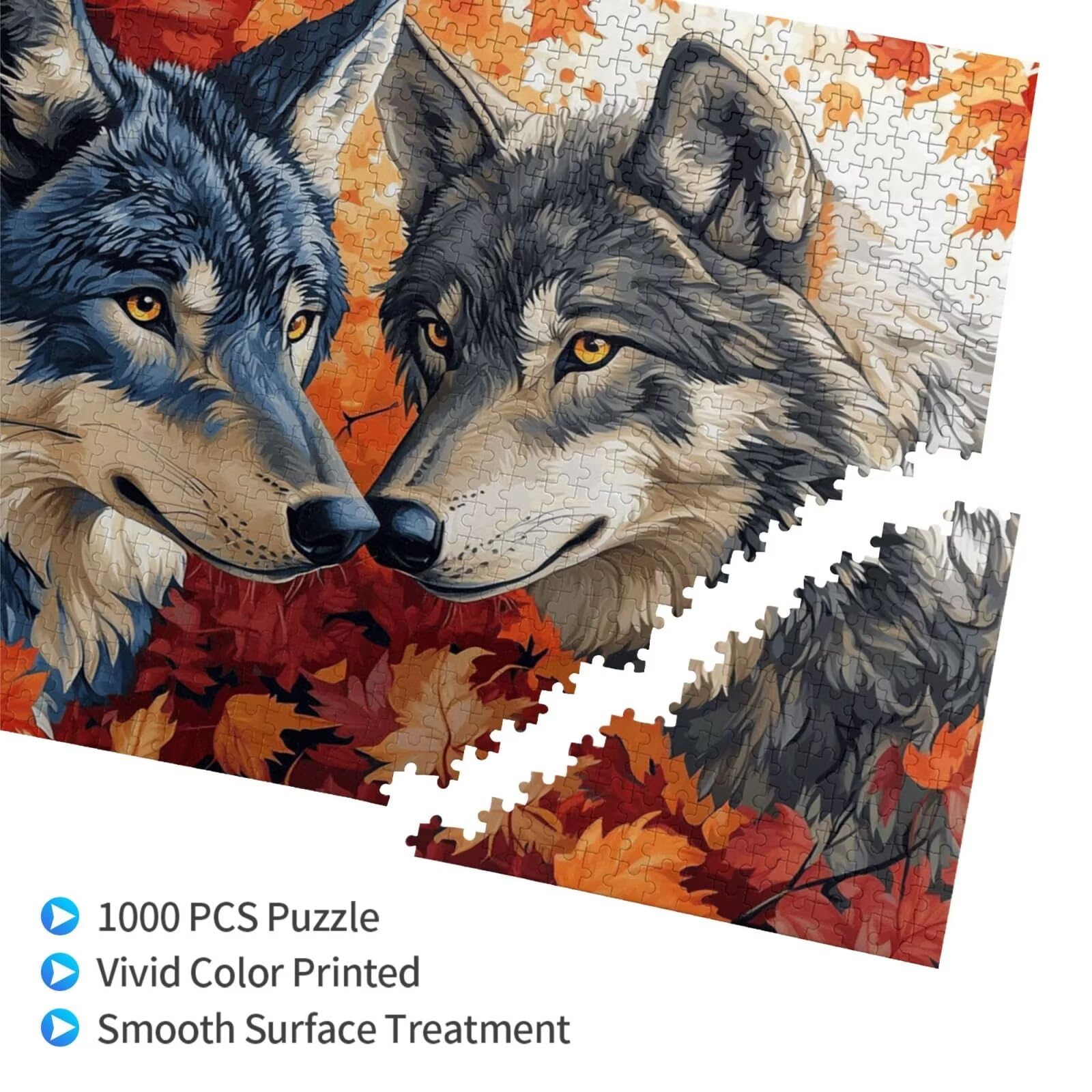 Puzzle ze zwierzętami, 6000 elementów, wilk, puzzle dla dorosłych, z pudełkiem na prezent, duże drewniane puzzle dla dorosłych, gra zręcznościowa dla całej rodziny, prezenty dla kobiet, 105 x 180 cm