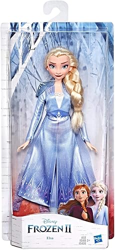 Miniatura 5 de Disney Frozen Elsa Fashion - Muñeca de moda con pelo largo rubio y traje azul inspirada en Frozen 2, juguete para niños de 3 años en adelante