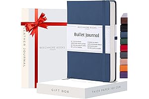 BEECHMORE BOOKS Dotted Journal, 8.3 x 5.8 inch Hardcover Journal Notebook