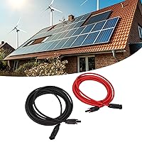 Vista 8 de Cable adaptador solar, 1 par de cable de panel solar de 12 AWG con conector adaptador solar, cable de extensión solar, cable fotovoltaico resistente