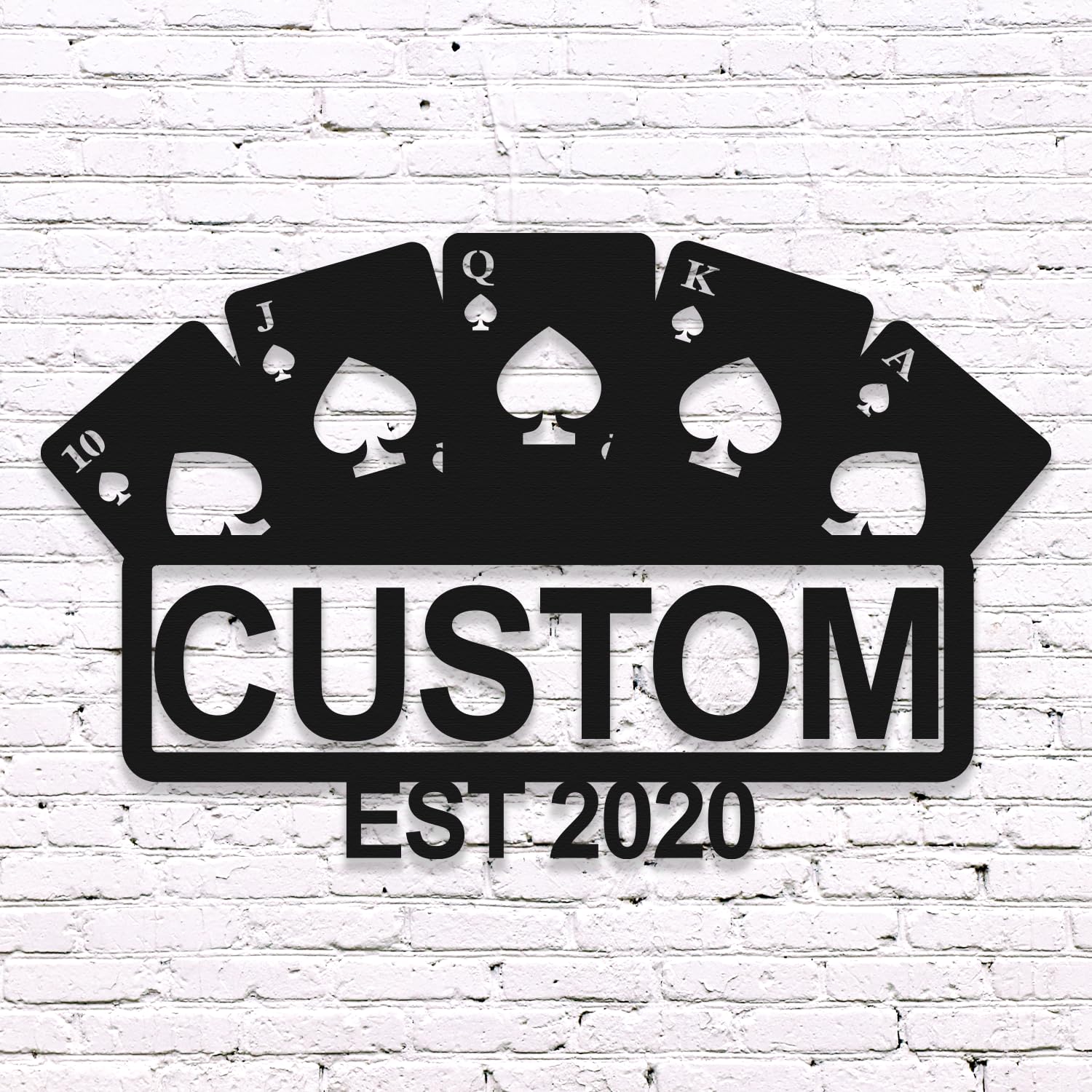 Amazon.com: Custom Poker Cards Metal Name Signs,Custom Poker Cards Shed ...