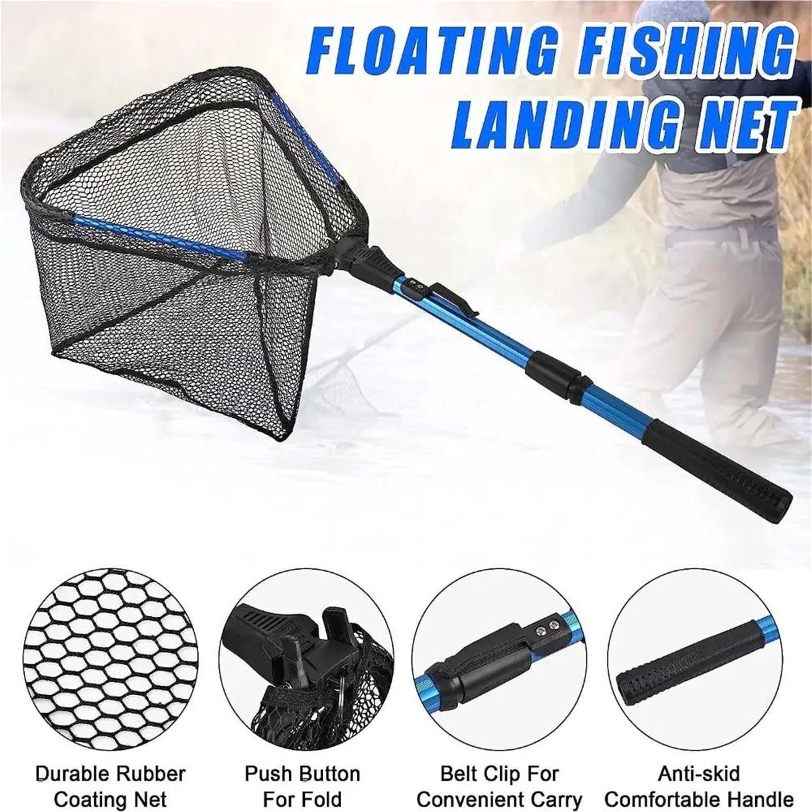 Pieghevole Rete Da Pesca Anti-Hanging Triangolo Mano Copia Net Retrattile Accessori Da Pesca Borsa In Silicone