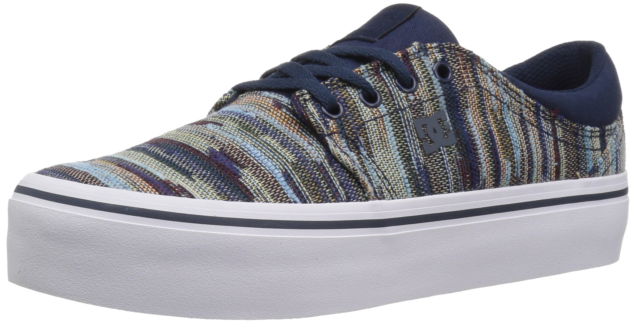 DC Women's Trase Platform TX LE Skate Shoe, Dark Navy, 11 Medium US