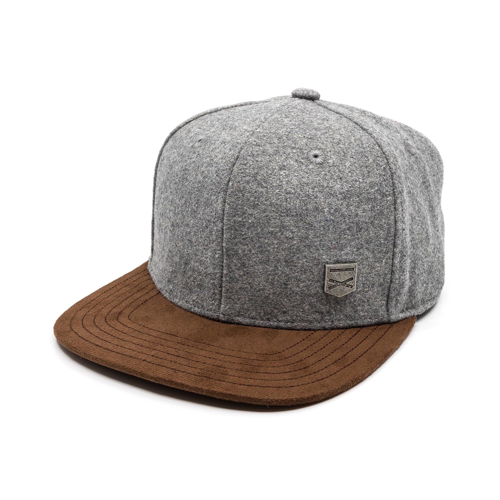 Hand und Feuer Snapback Cap Casual Business Hellgrau Filz XL