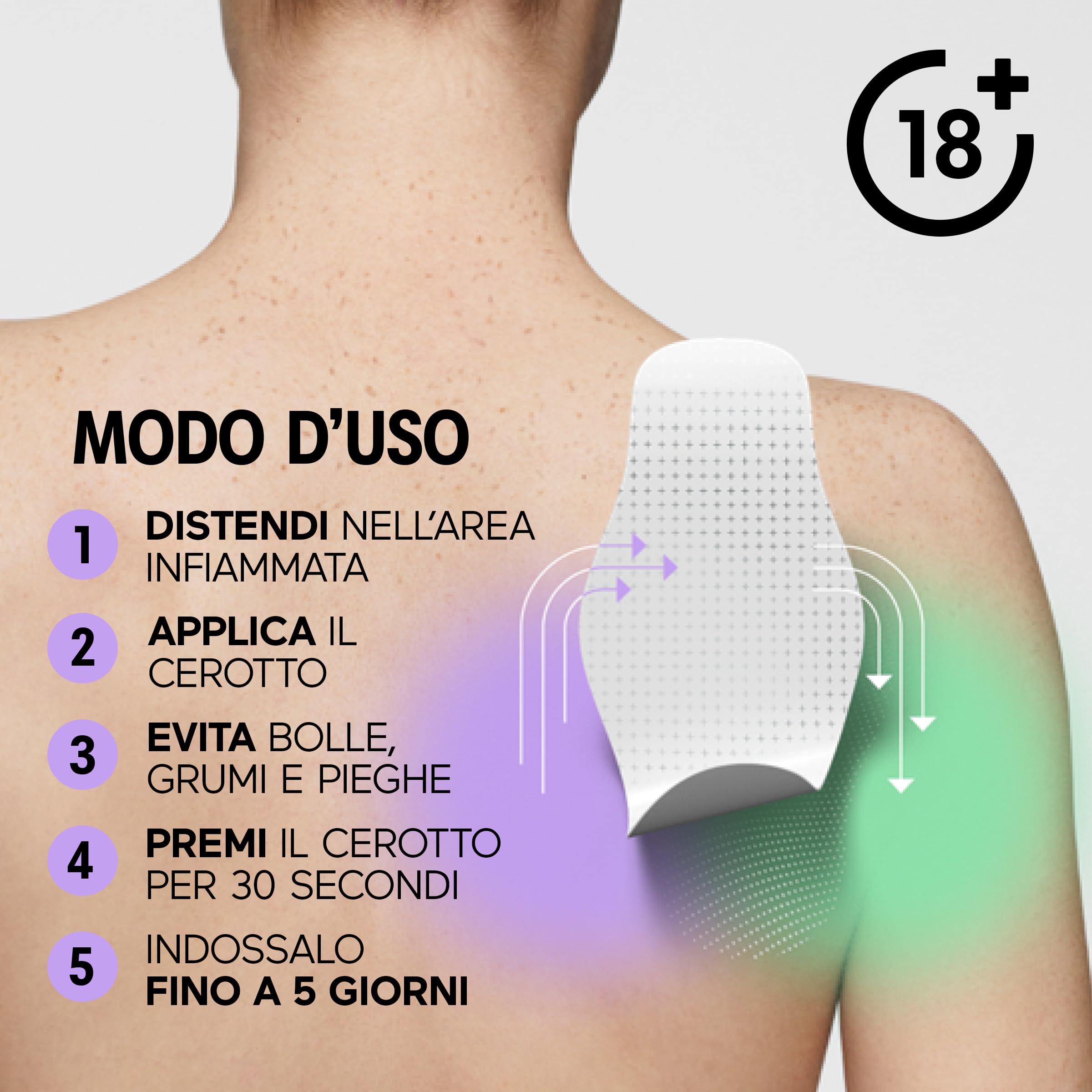 Initiv Cerotti per Spalla, Dolori Muscolari da lievi a moderati, Sollievo fino a 5 giorni se usati in modo continuativo, senza Medicinali - Tecnologia Reflectech, Resistenti all’Acqua (4 Cerotti)
