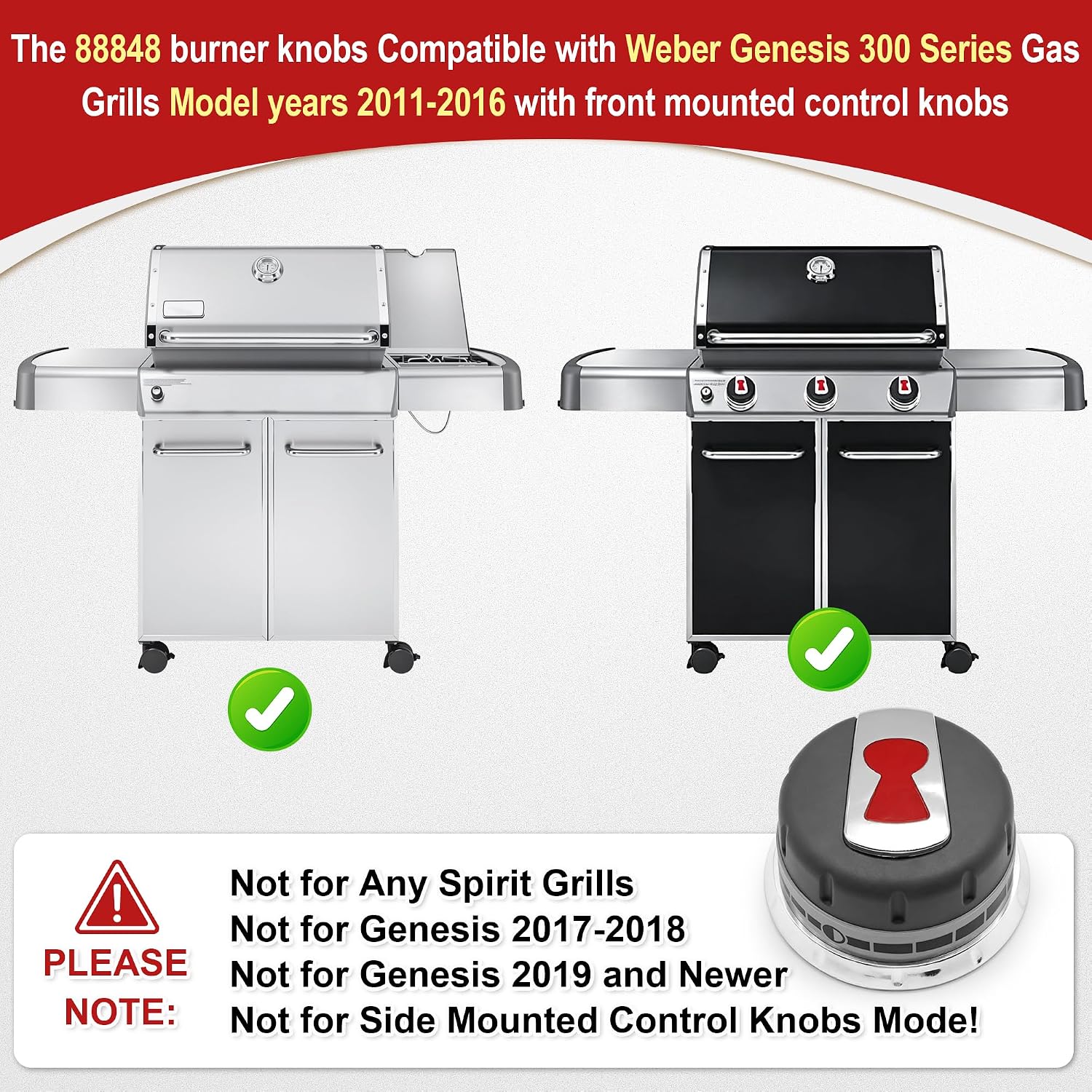 1 Pieces New Upgraded 88848 Gas Grill Burner Knobs