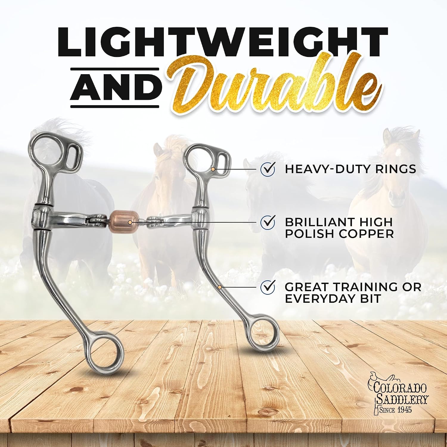 Colorado Saddlery Super Hinged Trainer Bit for Horses - 5" Stainless Steel Western Horse Bit Mouth with Copper Roller - Horse Mouthpiece for Training & Everyday Riding