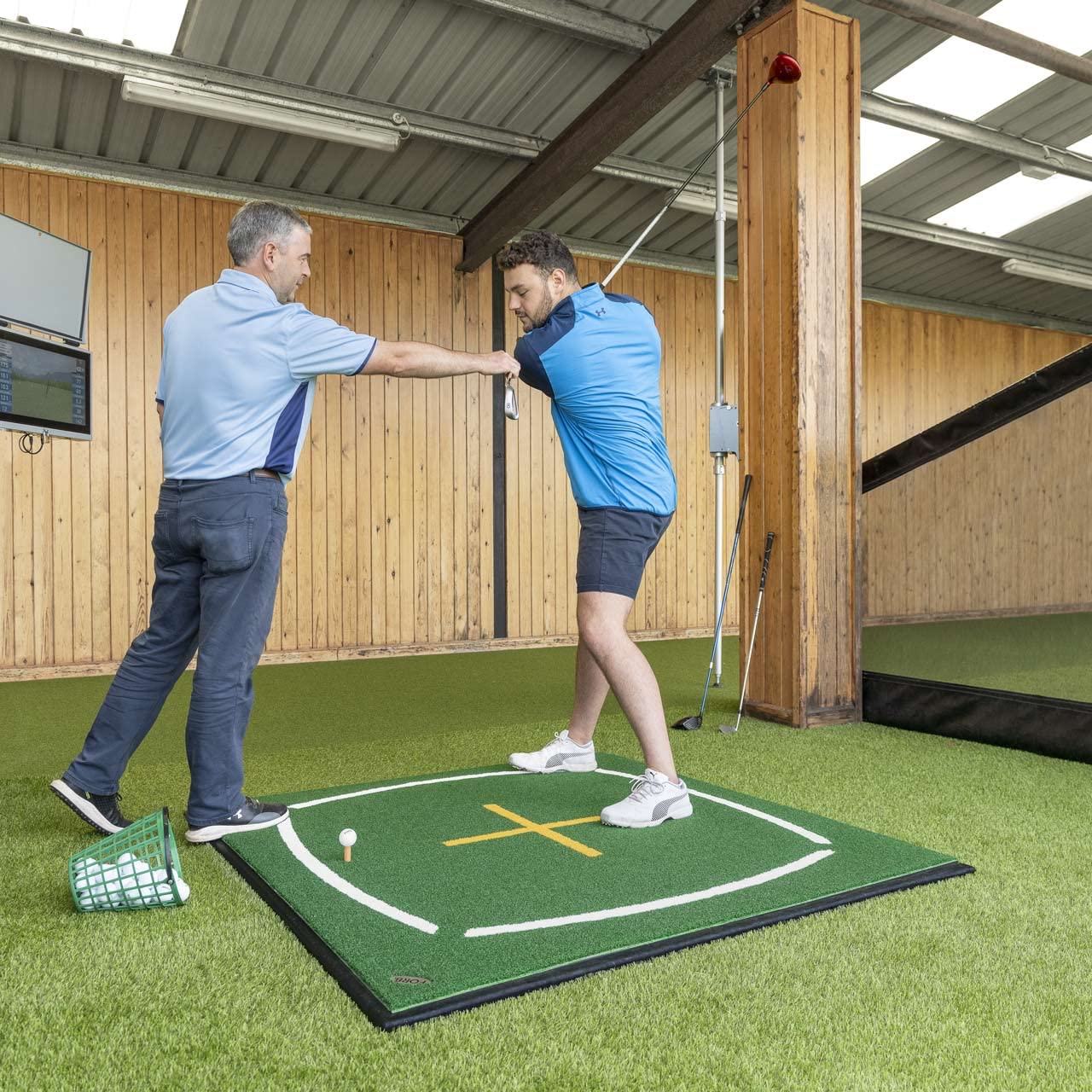 FORB Golf Tapis d'Enseignement [1,5 m x 1,5 m] | Swing, Position et Alignment