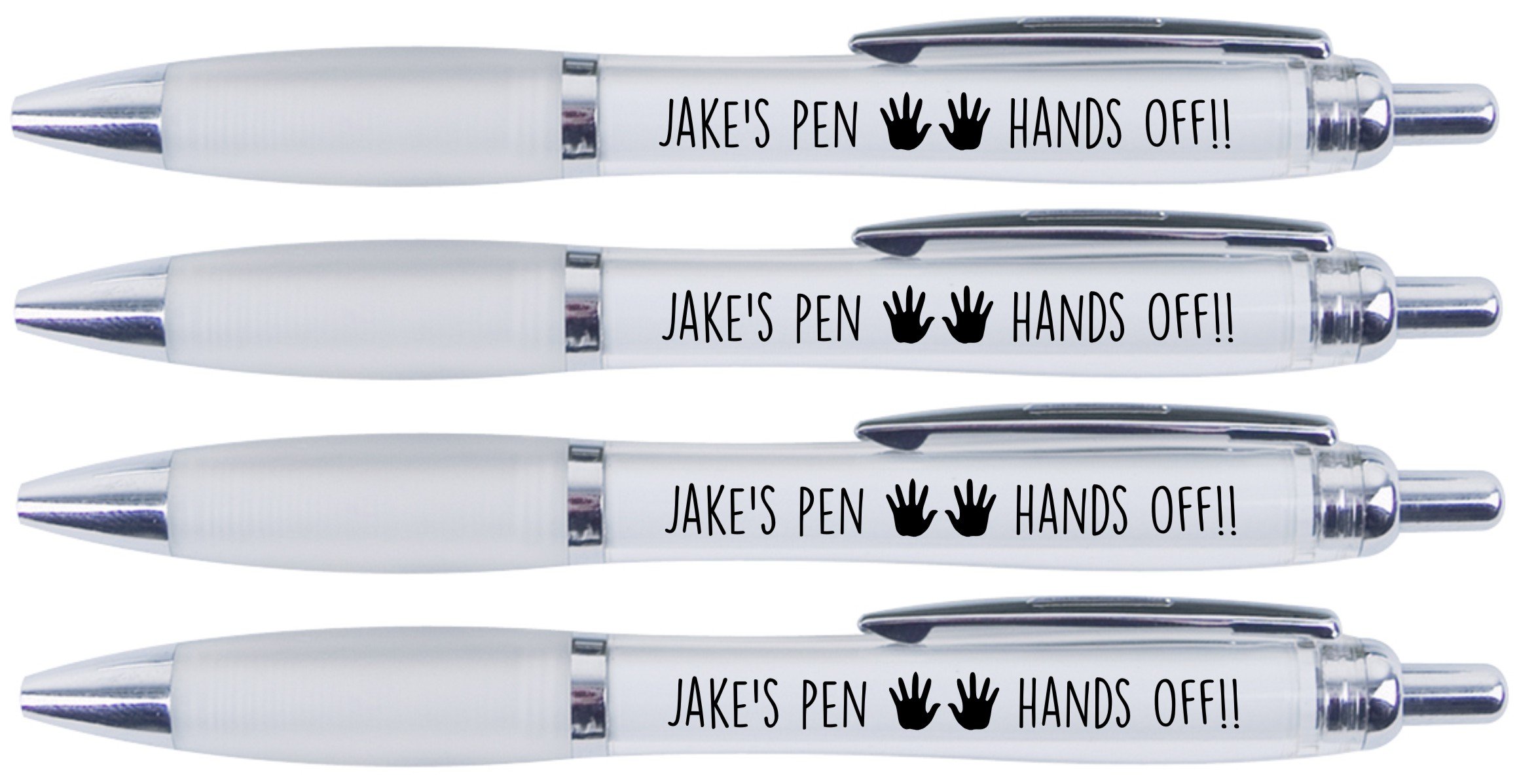 Jake's Pen Hands Off!!, 4 Printed PENS for Jake