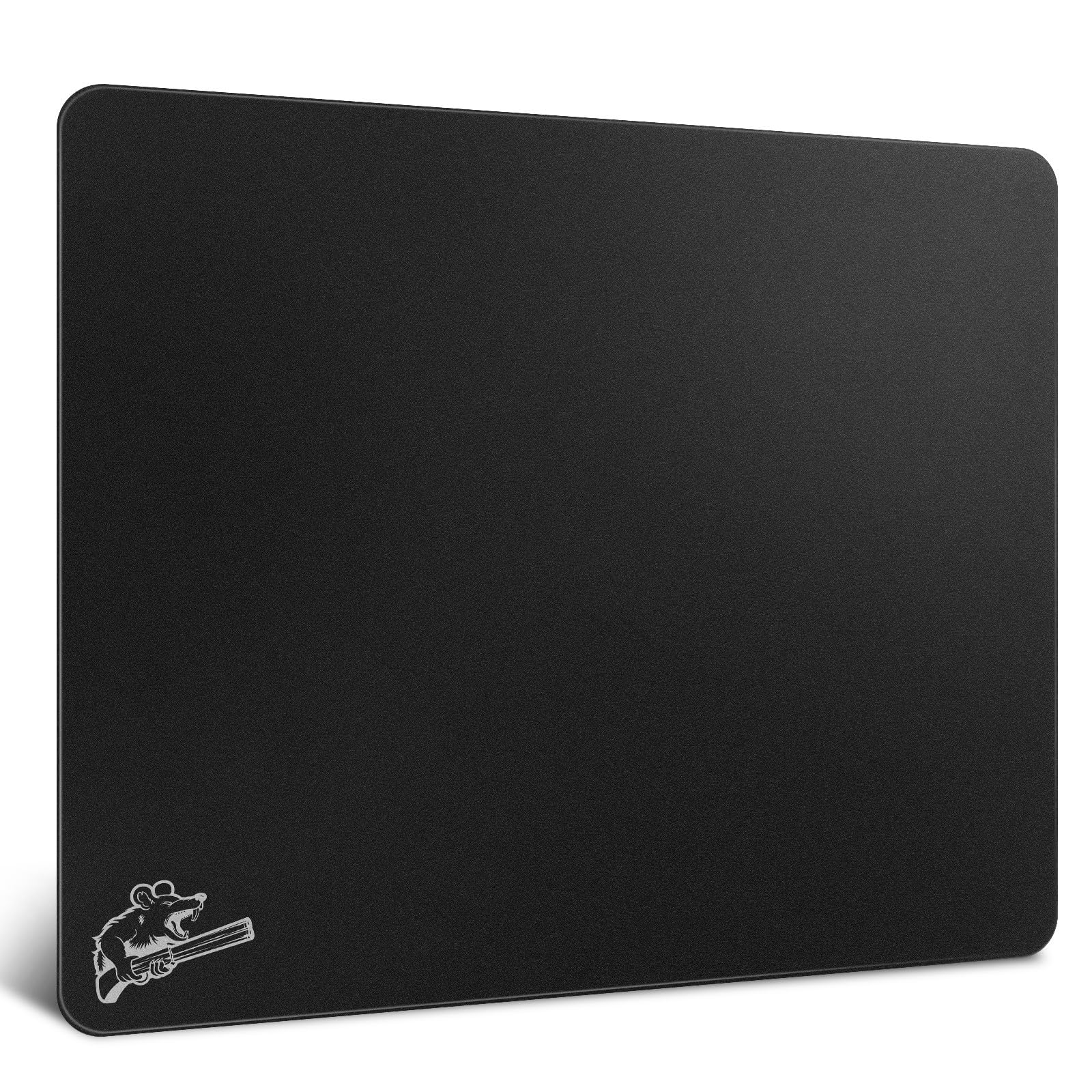 SIROOLAC 2.0 Gaming-Mauspad aus gehärtetem Glas,Für FPS-Spiele,Volldeckende Grundierung,Ätzverfahren,1,6 mm dünne Glasschicht,Neues Schießerlebnis(Schwarz,300mm*350mm)