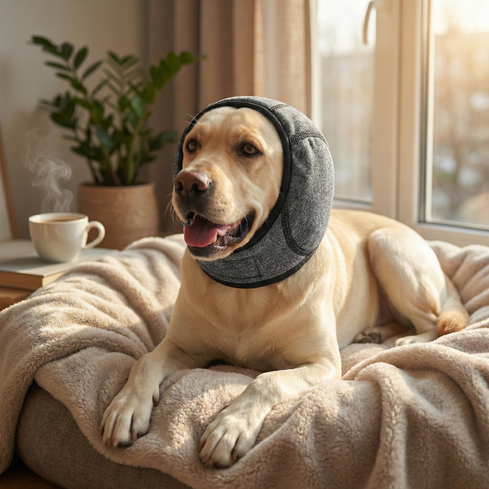 Paraorecchie per Cani Antirumore, Fascia Impermeabile e Traspirante – Protezione per Orecchie del Cane contro Rumori Forti, Vibrazioni, Freddo e Acqua, Ideale per Viaggi, Fuochi d’Artificio,