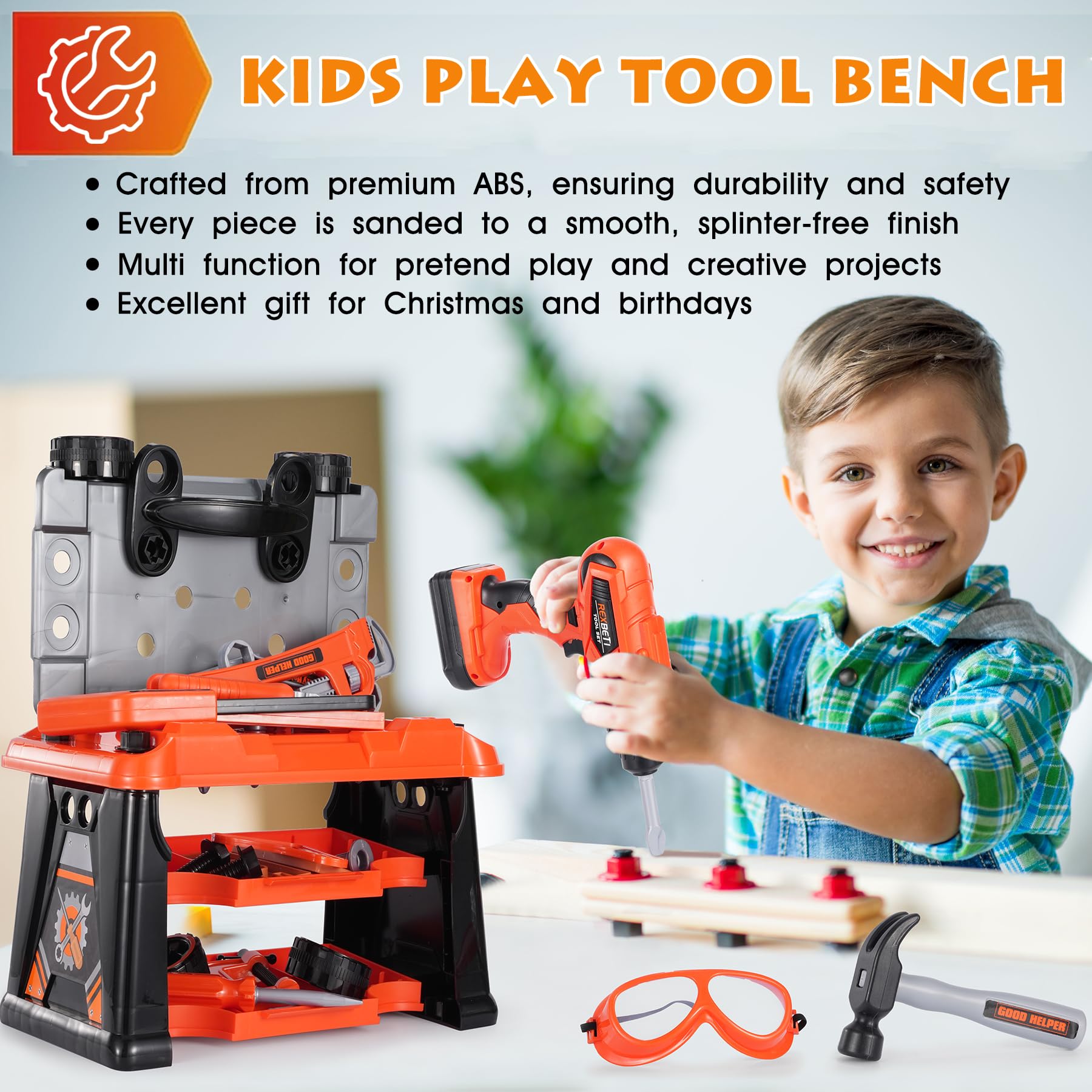 Amazon.com: REXBETI Kids Tool Set, Kids Tool Bench, Pretend