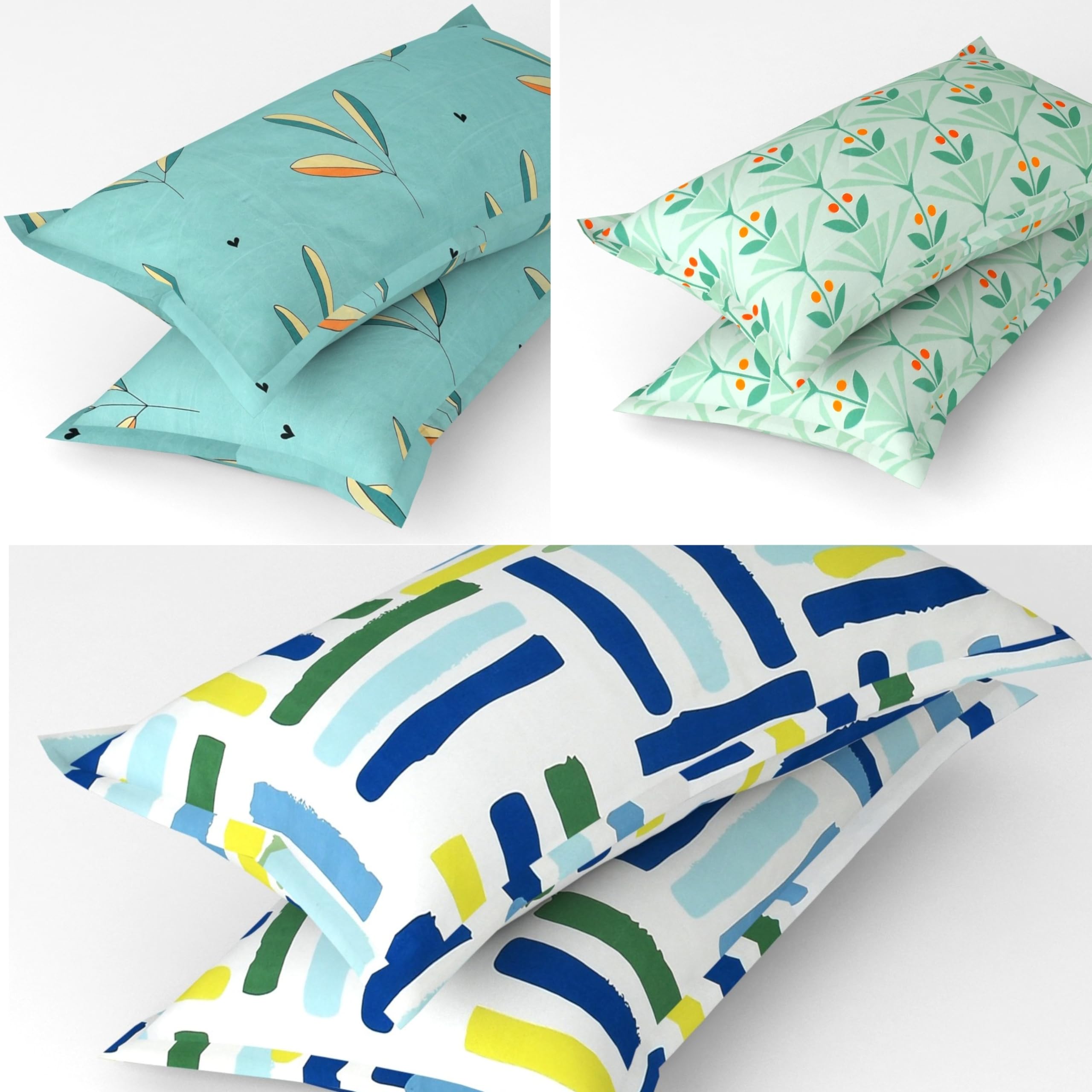 VAS COLLECTIONS® 105 TC Premium Cotton King Size Printed Design Pillow Cover -20"X30" Inches,Set of 6 Pieces, Multicoloured, (B0CT8HFGH5) Amazon Price History, Amazon Price Tracker