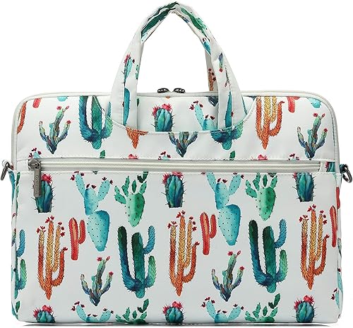 Miniatura 9 de Canvaslove Nuevo Bolso Ligero de Hombro para Laptop con Diseño de Flores Cactus