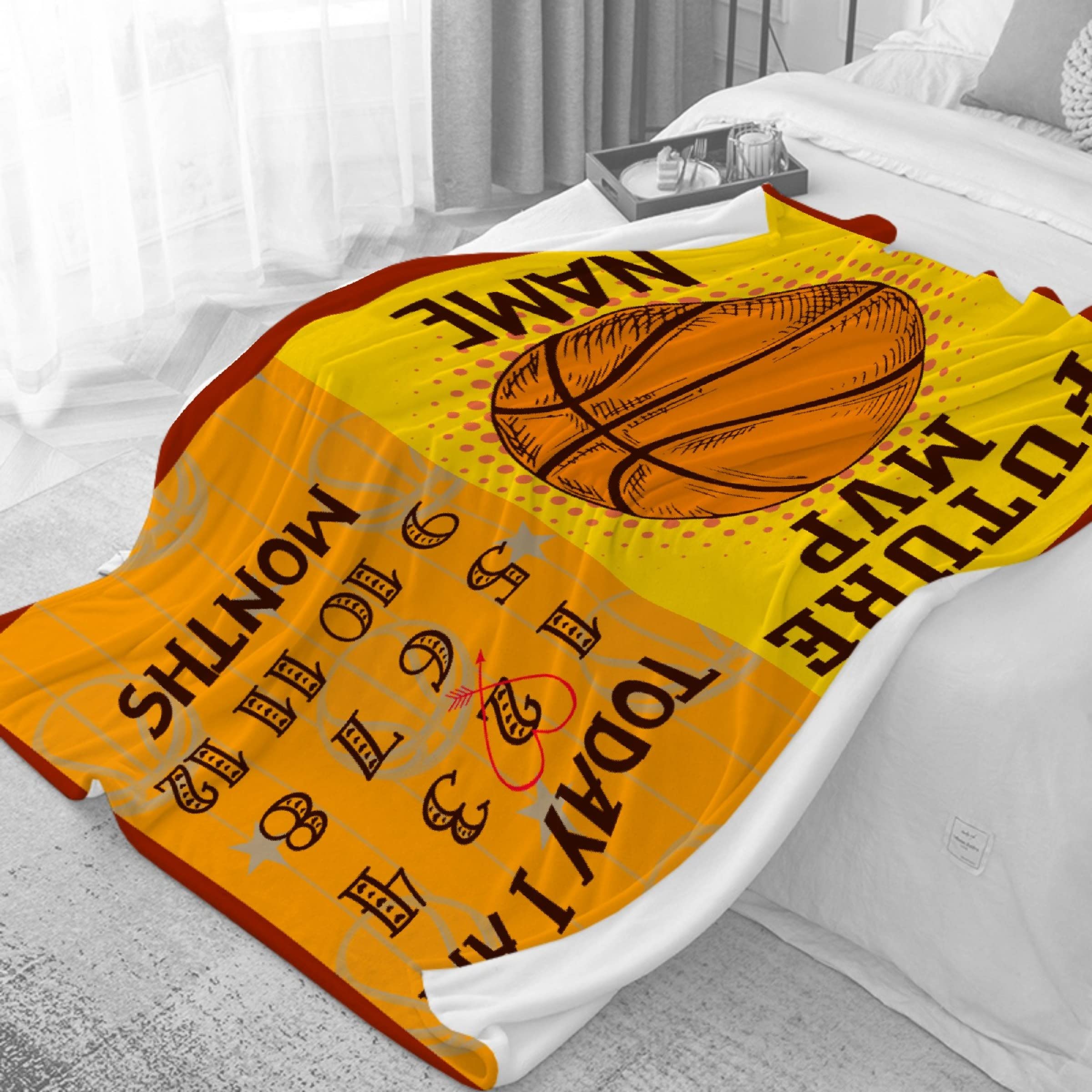 Lynnezilla Personalized Baby Month Blanket Name Blanket | Monthly Milestone Blanket for Newborn Boy Girl | 60