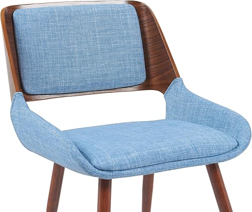 Miniatura 32 de Armen Living Silla de comedor Panda en tela gris y acabado de madera de nogal, 25 pulgadas de profundidad x 20 pulgadas de ancho x 31 pulgadas de