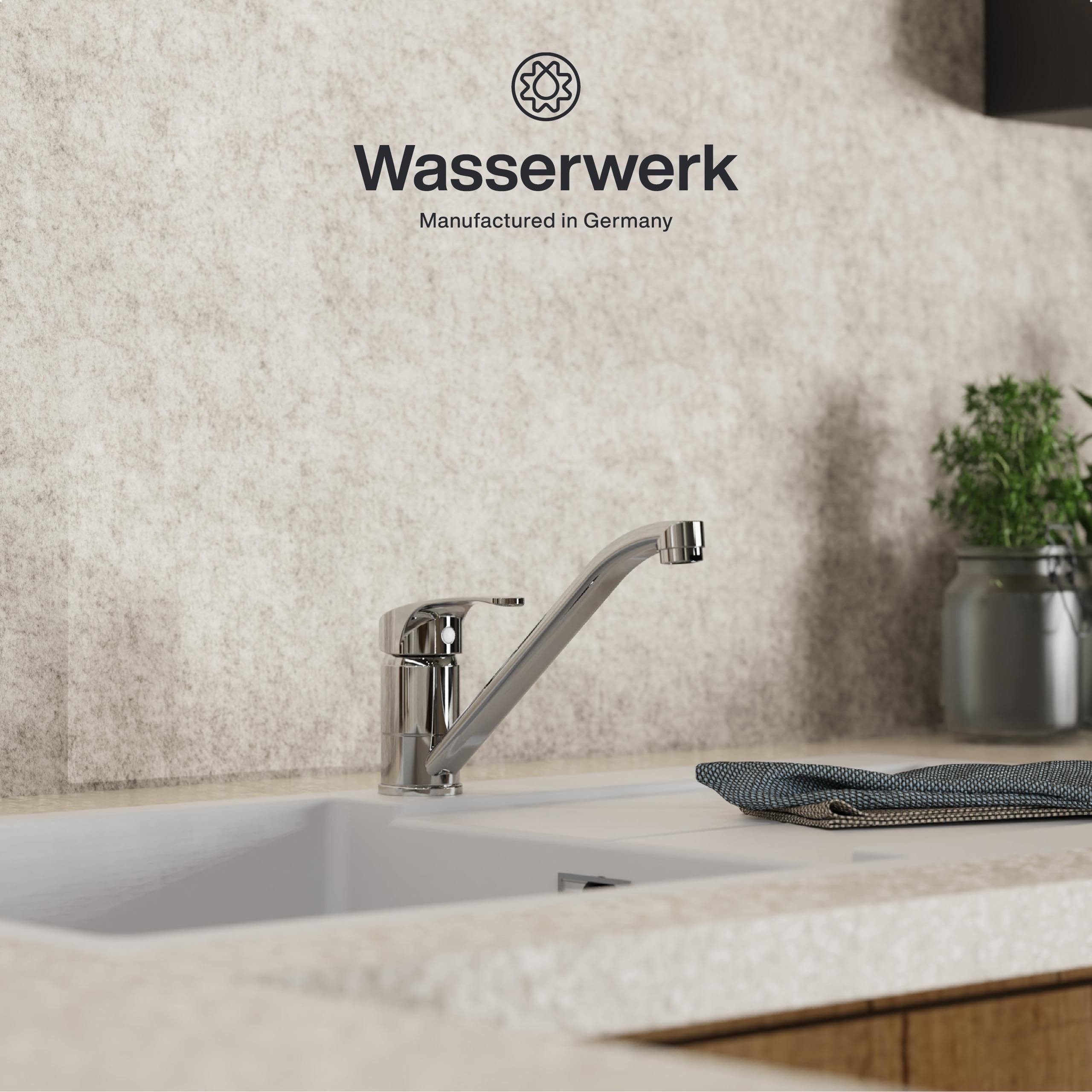 Küchenarmatur WK8 | Wasserhahn Küche | Armatur Spültisch | Mischbatterie für die Küche | Spültischarmatur mit Einhebelmischer | Made in Germany | Chrom