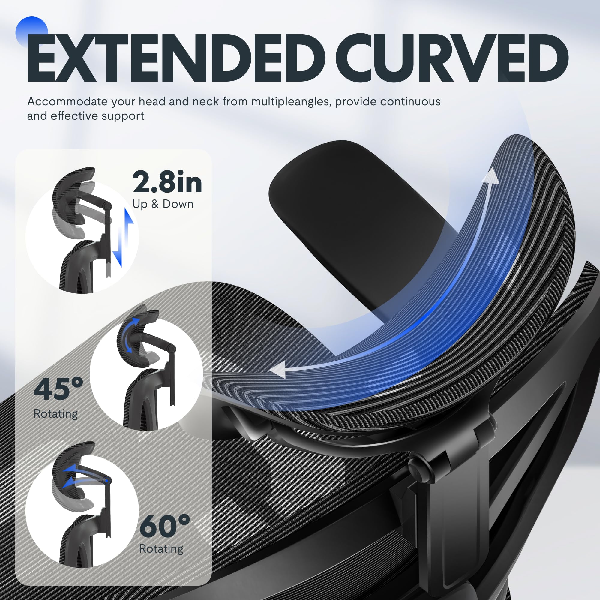 FLEXISPOT ErgoX Premium Ergonomic Office Chair with Footrest- Adjustable 3D Armrests, Dynamic Lumbar Support, Recline & Tilt Function, Mesh Seat, for Home & Office Use,Foam Black