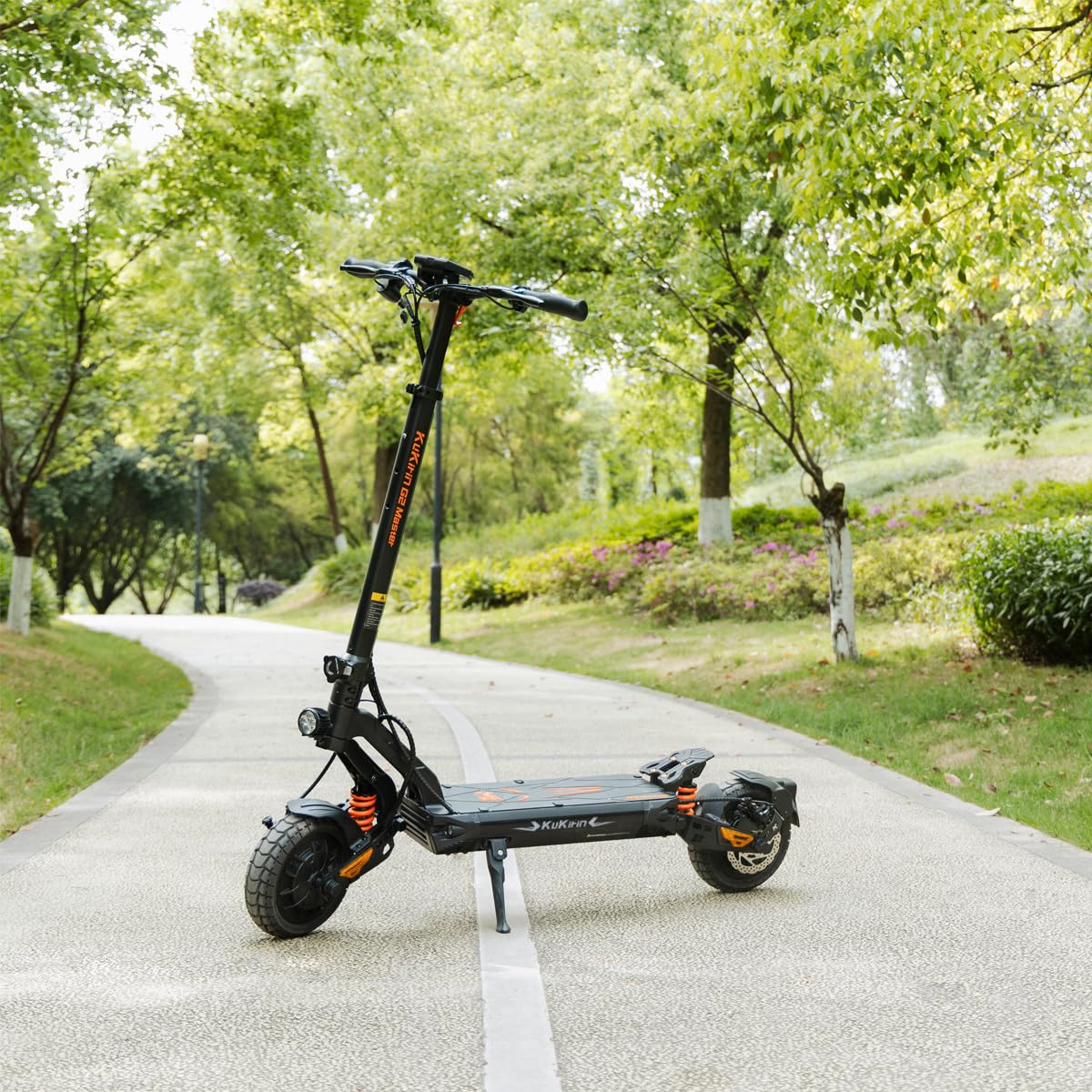 KuKirin Monopattino Elettrico Adulti, Doppio Motore, Autonomia 70KM, Ruote 10", Sospensione Idraulica, Freni a Disco, LCD, LED, Pieghevole per Città e Avventura, G2 Master