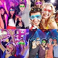 Vista 6 de 20 lentes LED para niños y adultos que brillan en la oscuridad, suministros de recuerdo de fiesta, gafas iluminadas, juguetes para conciertos
