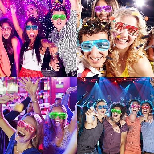 Miniatura 6 de 20 lentes LED para niños y adultos que brillan en la oscuridad, suministros de recuerdo de fiesta, gafas iluminadas, juguetes para conciertos