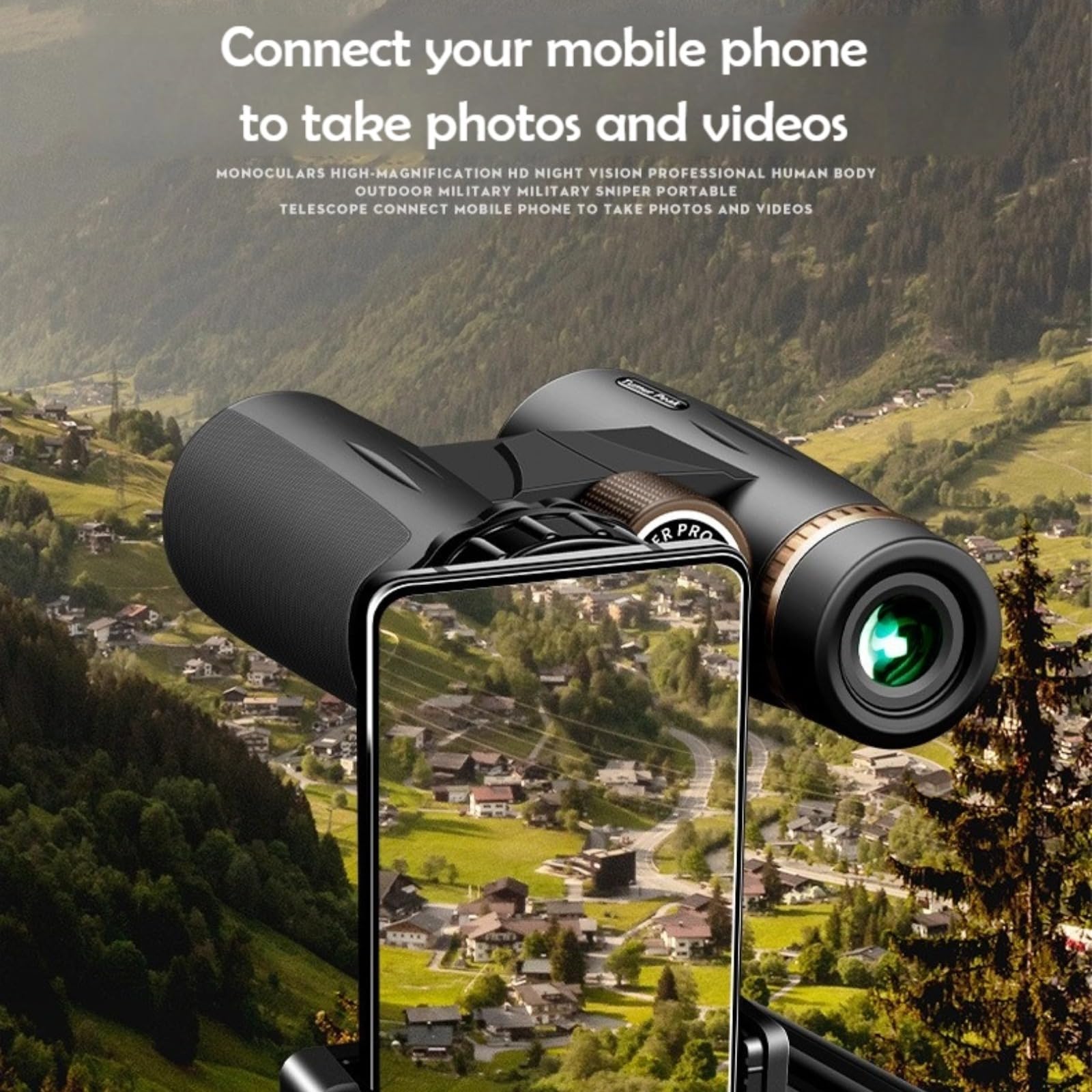 Lornetka wysokiej rozdzielczości 10 x 42 z noktowizorem w słabym świetle, do obserwacji ptaków na świeżym powietrzu i fotografii telefonu komórkowego
