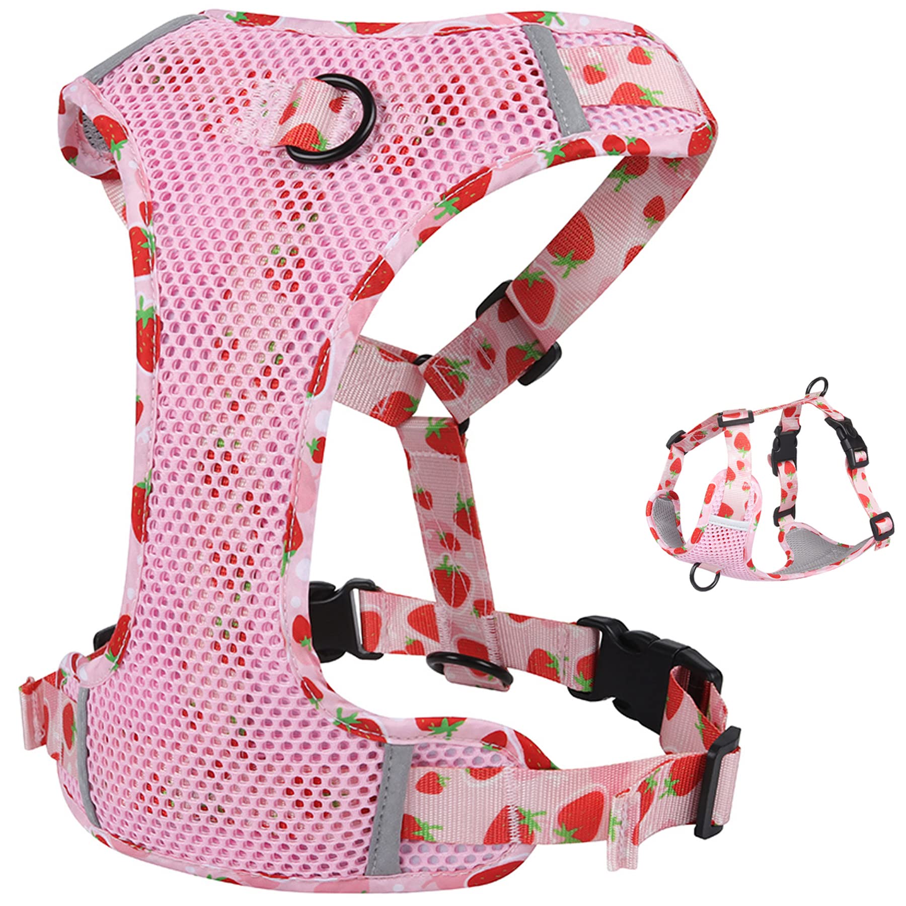 Photo 1 of Dog Harness,Step-in Air Dog Harness,All Weather Mesh Vest Harness,No-Pull Pet Harness,Adjustable Soft Padded Dog Vest,Reflective Strips No-Choke Oxford Vest for Small,Medium and Large Dogs (Pink, XL) XL Pink
