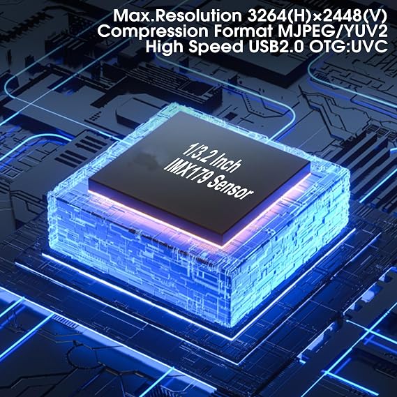 MMlove 8MP HD USB Camera Module 170 Degree Wide Angle Camera Module with IMX179 Sensor Embedded Industrial USB Webcam for Linux Windows Android Mac Plug&Play Support OTG