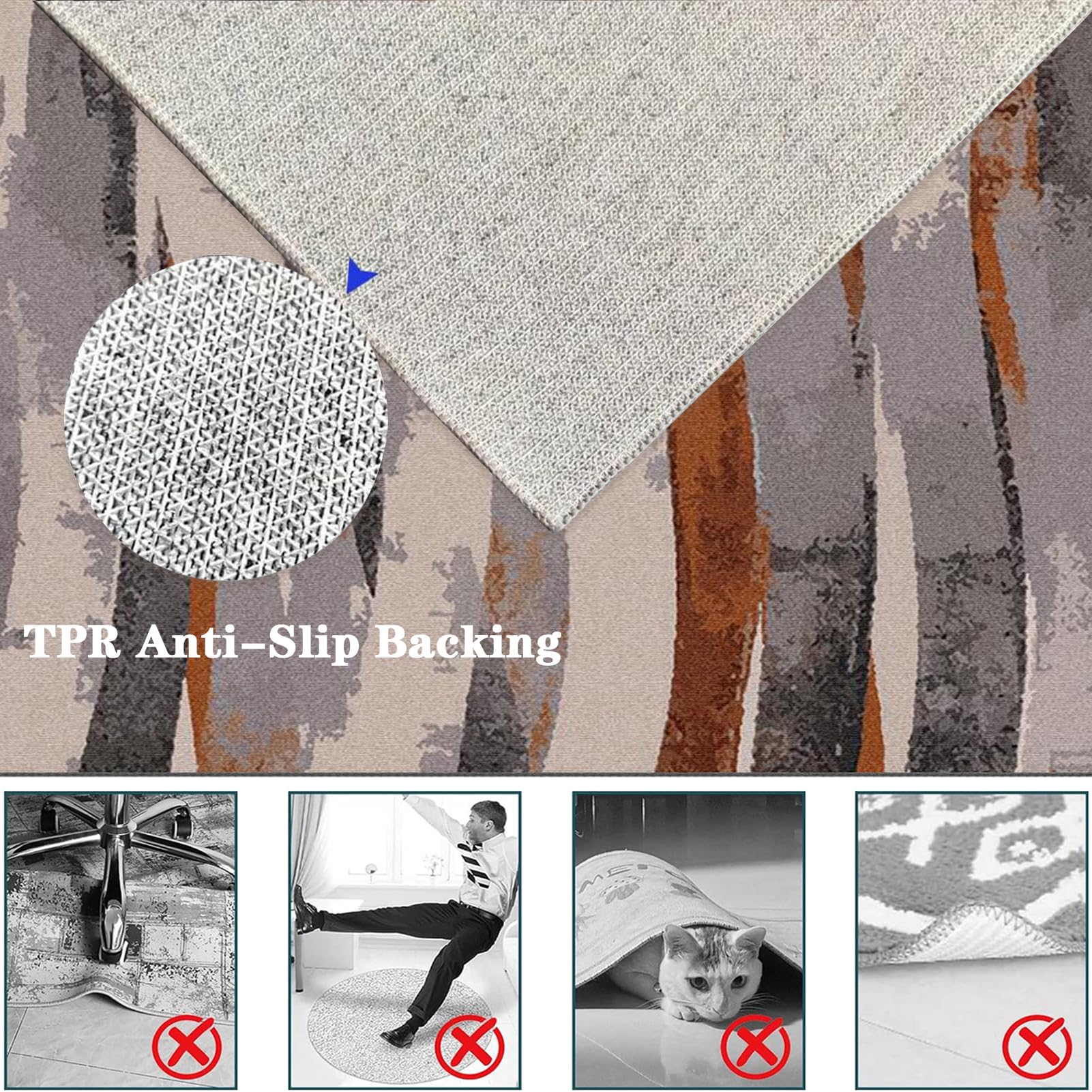 EYKWKB 140 x 160 cm Heavy Duty Office Chair Mat for Hard Floors, Color-7 - Image 6