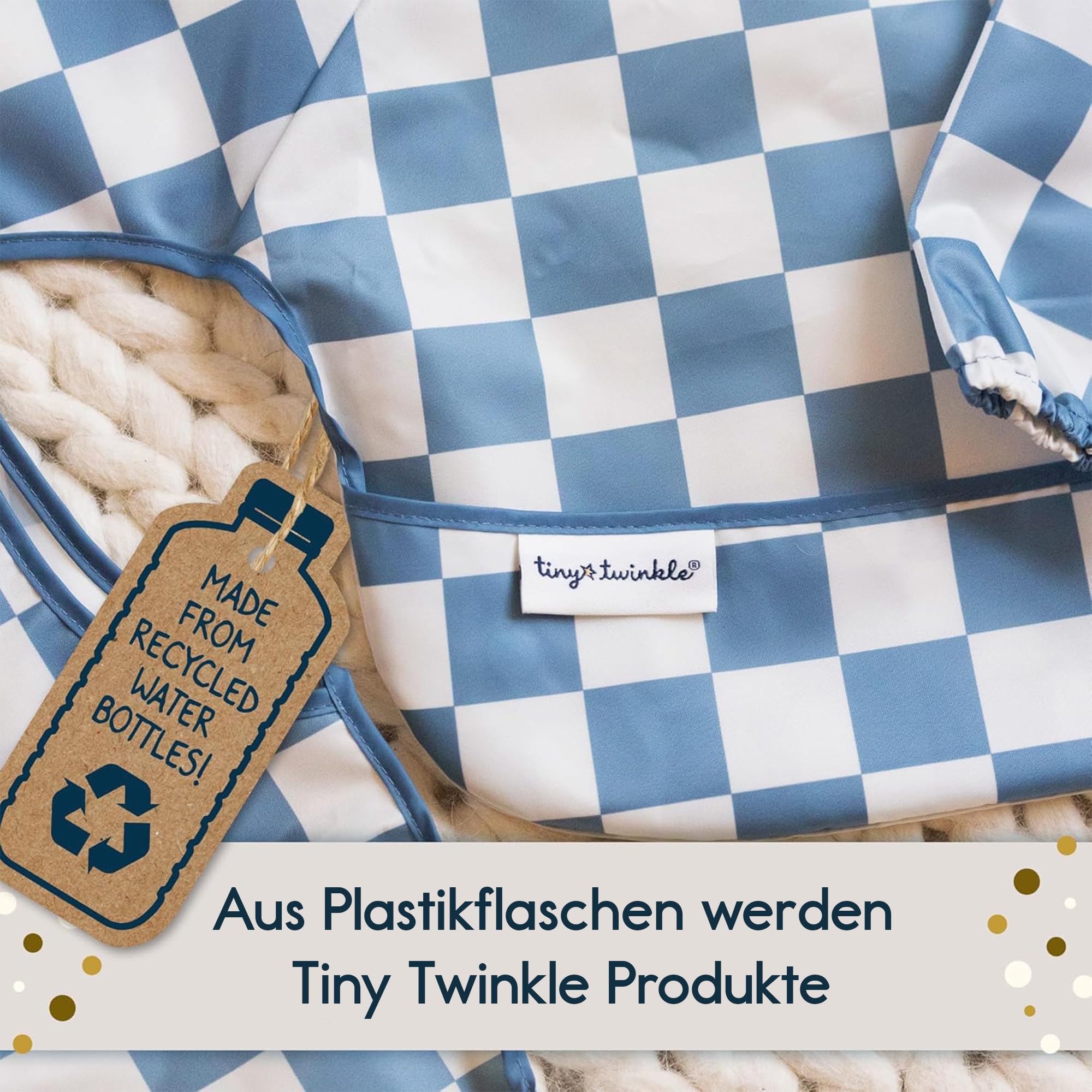 Tiny Twinkle Schmutzfestes Baby-Lätzchen, 2pk – Leichtes Kleinkind-Lätzchen – Lätzchen für Babygeführtes Abstillen, Pflegeleicht & Maschinenwaschbar mit Ärmeln