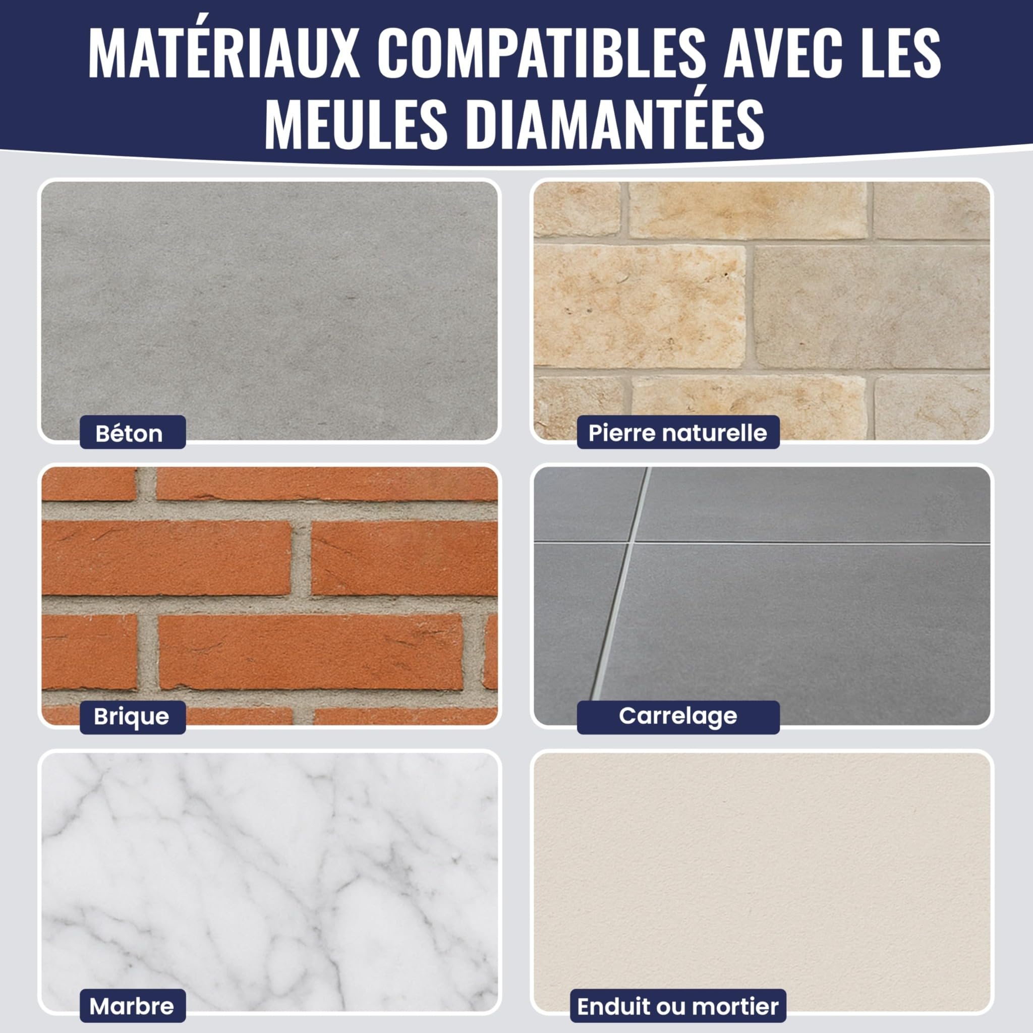 Kit 2 Meules Diamantées 125 mm avec Capot d’Aspiration – Dégrossissage + Finition – Ponçage Béton, Carrelage et Pierre