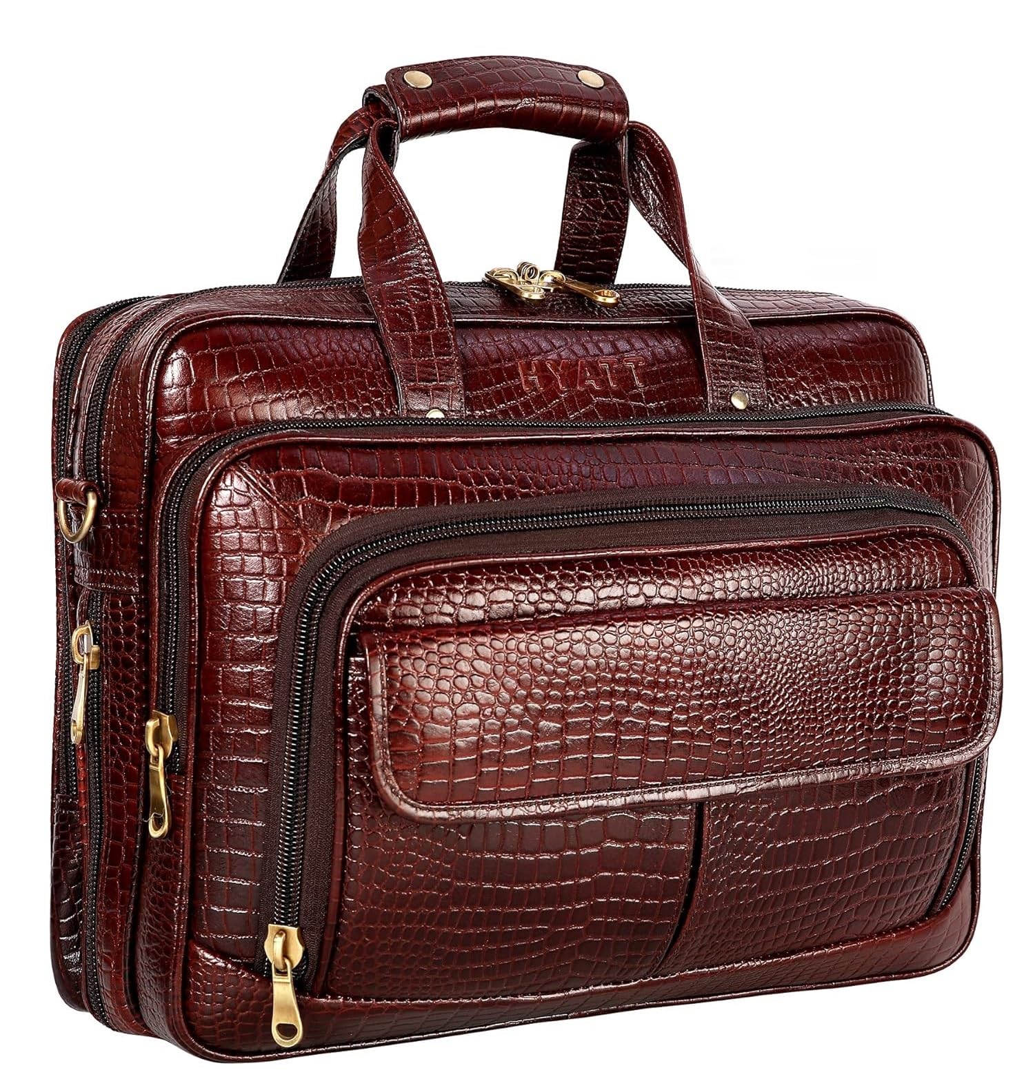 LV Top Grain Natural Leather Office leather Laptop Shoulder Bag For Men Office Use Laptop Compartment Size H16 x L12 x W6 INCH | 24 Liters (B09N1TXSY7) Amazon Price History, Amazon Price Tracker