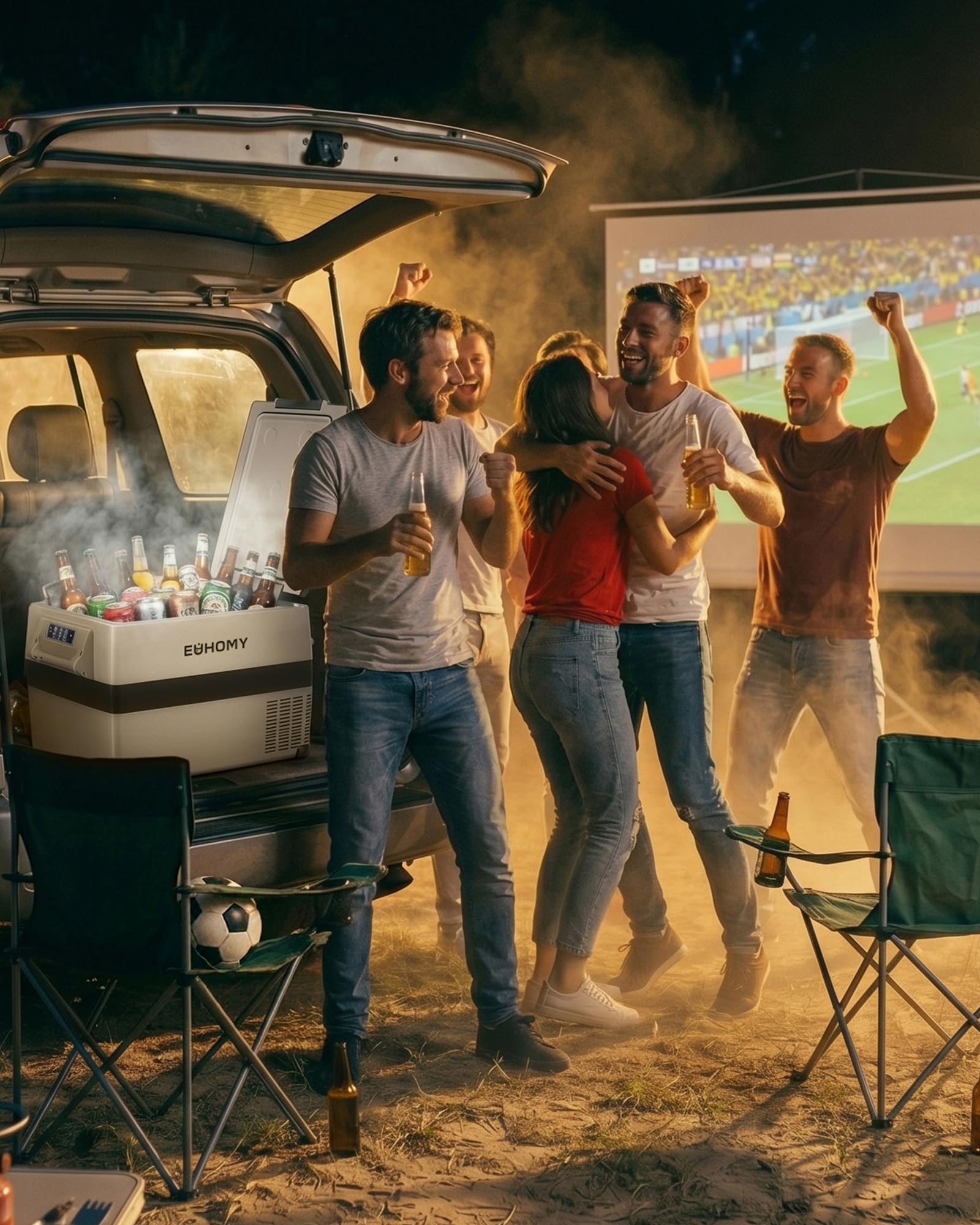Euhomy Glaciere Electrique 40L, Frigo 12v Glacière à Compression Avec App, Glacière Électrique 12v 220v -20°C à 20°C, Mini Frigo Portable, Frigo Camping Pour Voiture, Camping, Voyages Et Camions