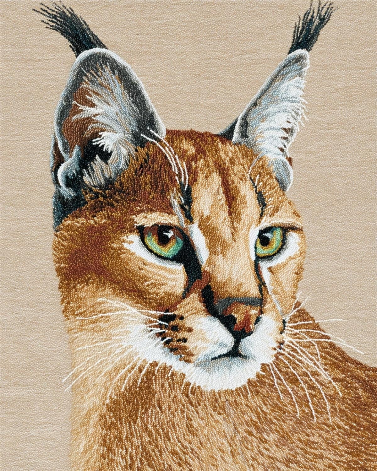 AxiangziK DIY Tapis kit crochet debutant Portrait de Lynx 60x90cm