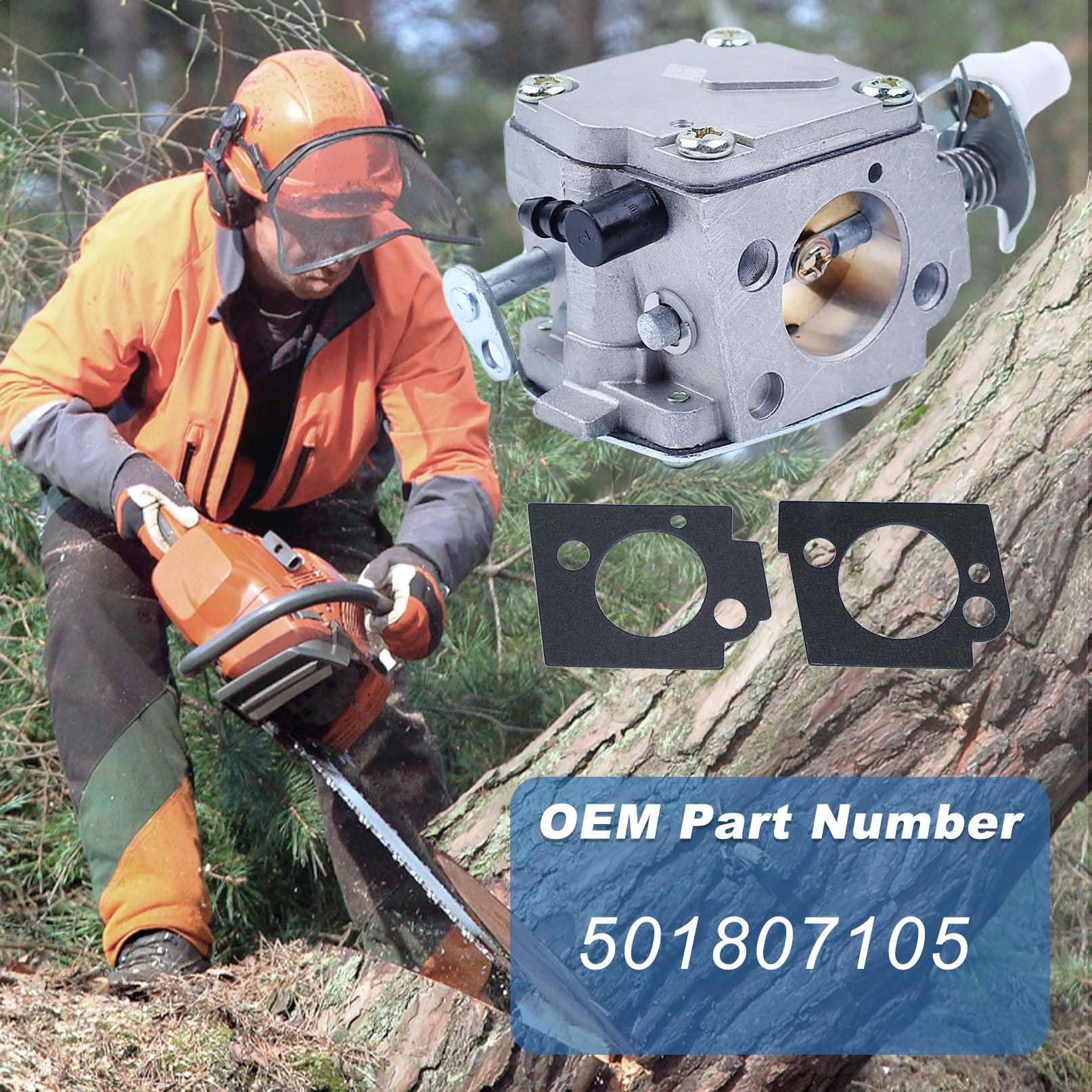 Kit Réparation Carburateur Tronçonneuse Husqvarna 61 66 266 281 288 - Filtre à Air + Joint + Durites