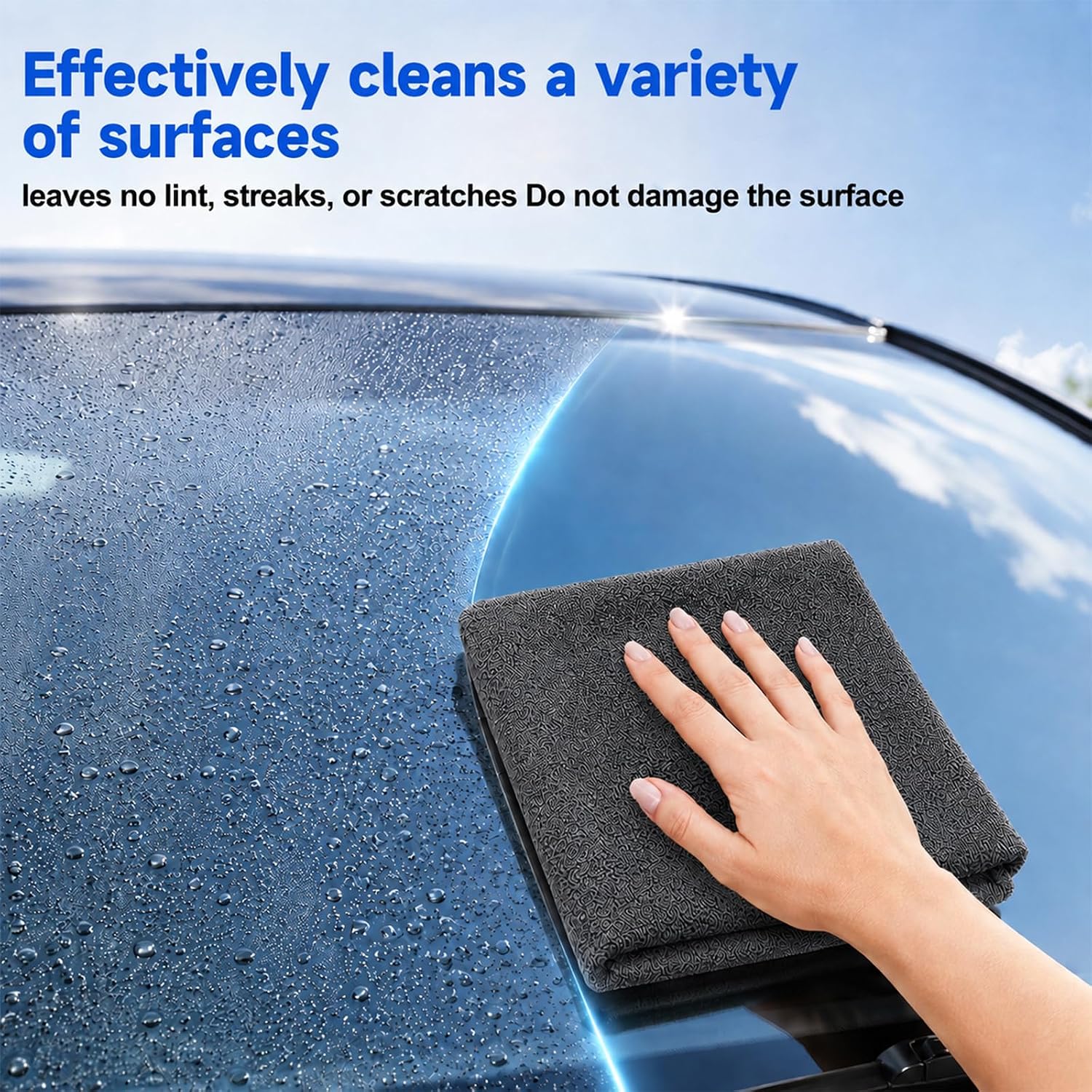Compensai Genie Magic Cloth,Magic Cleaning Cloth,Thickened Microfiber Cleaning Cloths,Thickened Streak-Free Microfiber Towels Cleaning Cloth for Glass,Window,Kitchen,Stainless Steel,Cars & Screens image 5