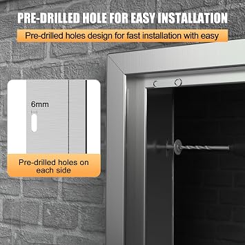 Outdoor Kitchen Doors 17''W X 23''H, Flush Mount Stainless Steel BBQ Access Door with Vents, Single Grill Access Doors for Outdoor Kitchen Cabinets and BBQ Island