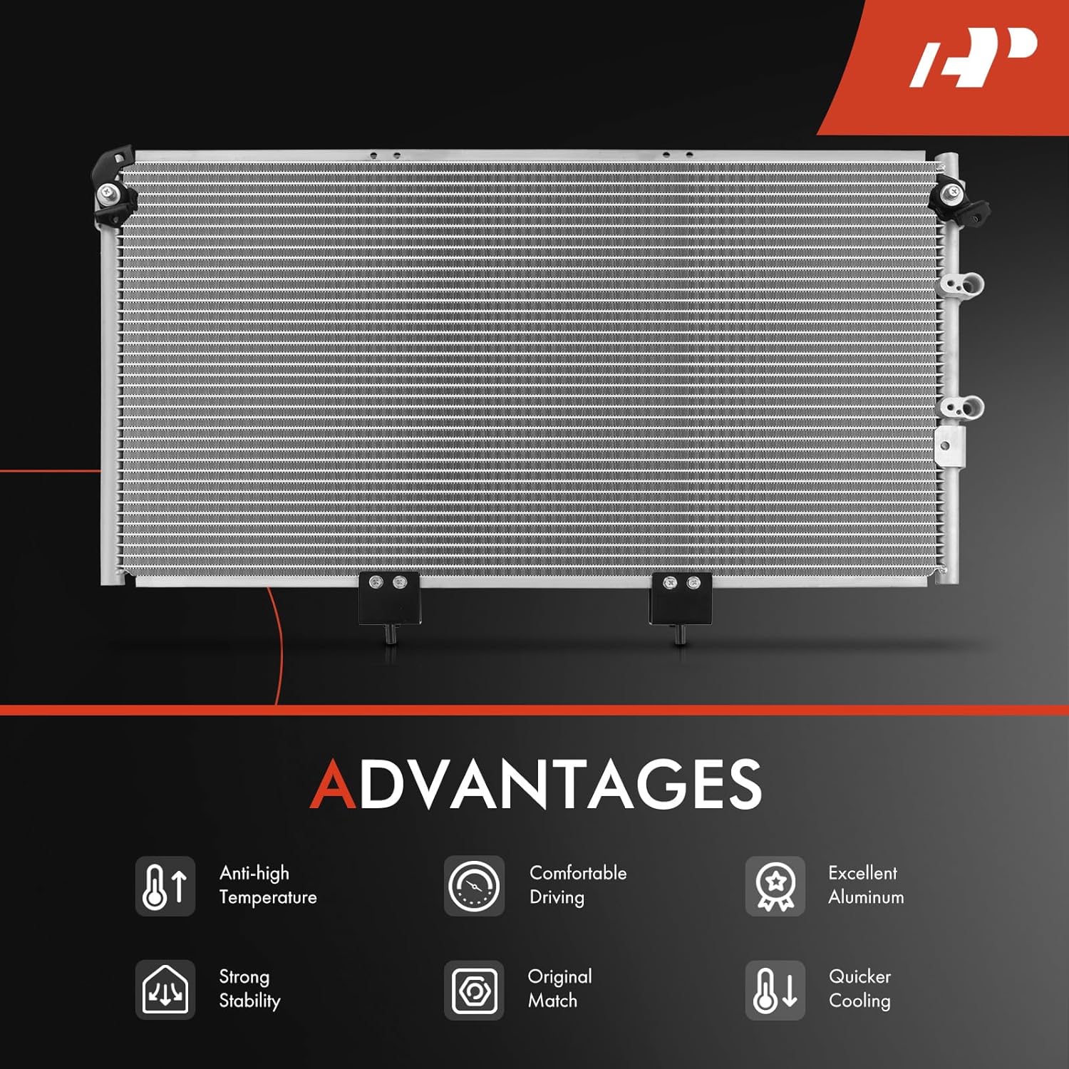 A-Premium Air Conditioning A/C Condenser Compatible with Lexus LS400 1995-2000 V8 4.0L, Replace# 4684, 8846050120
